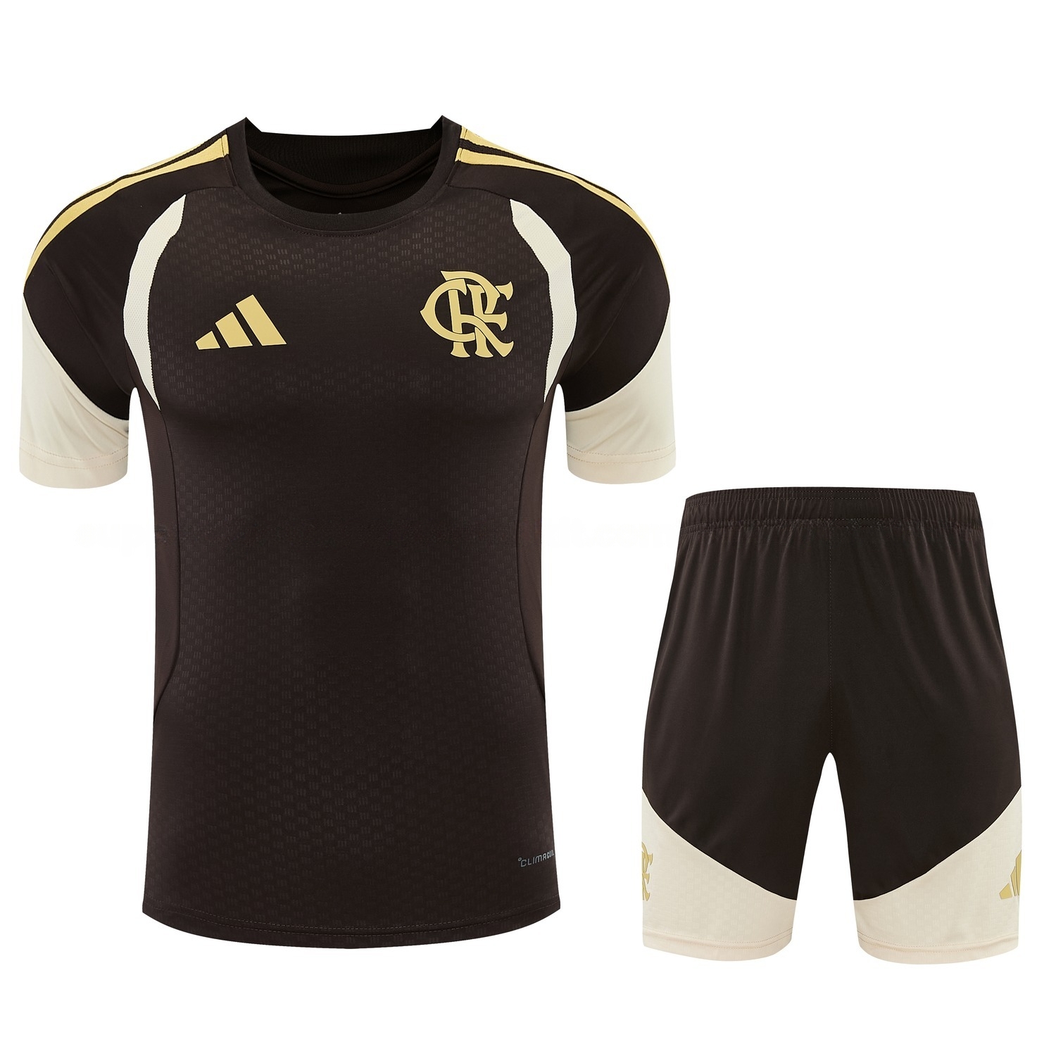 Flamengo 26-27 Short-Sleeve Training Set - Brown Top & Brown Shorts - JerseysGala