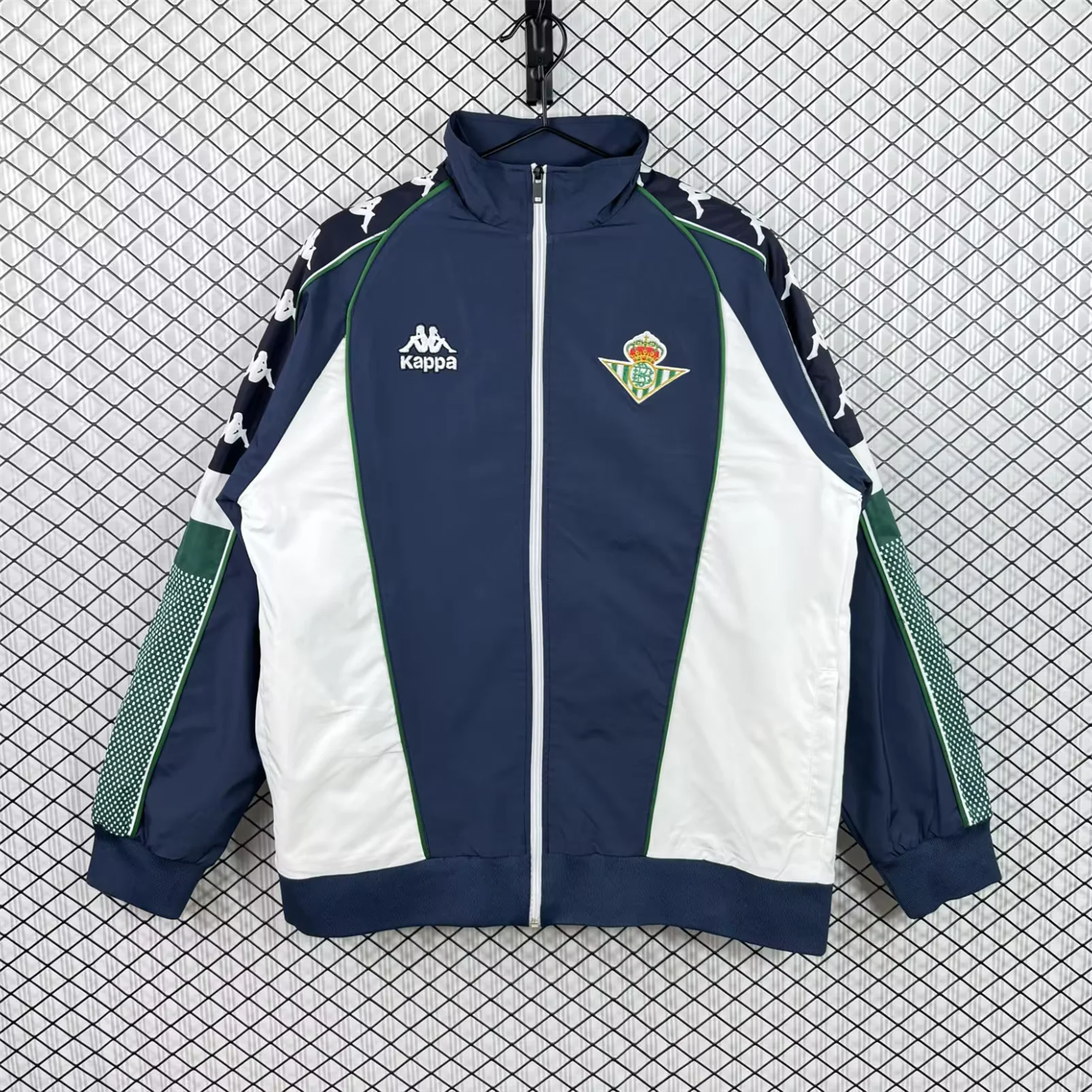 Retro Real Betis 1997-98 Deep Blue And White Windbreaker - JerseysGala