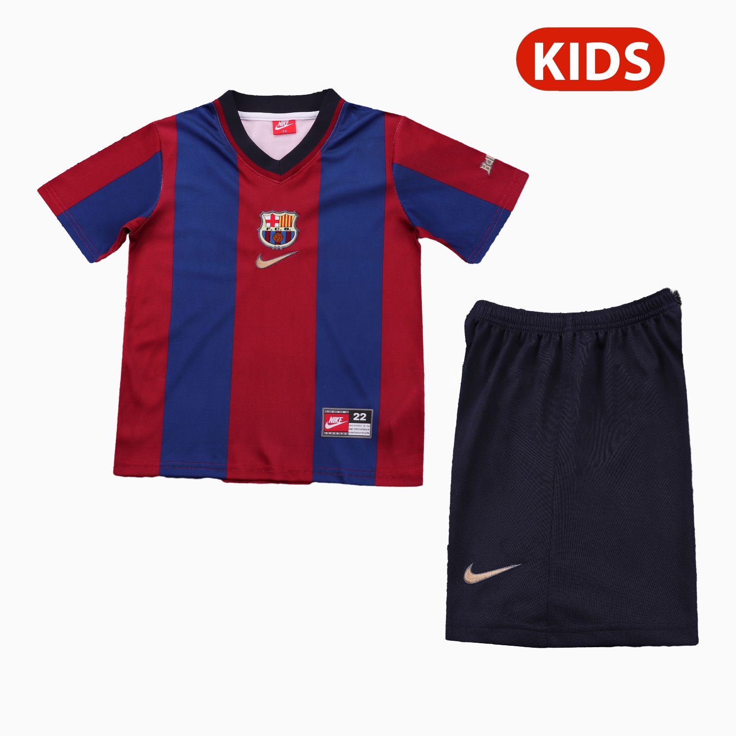 Retro Barcelona 1998-99 Home Kids Kit - JerseysGala