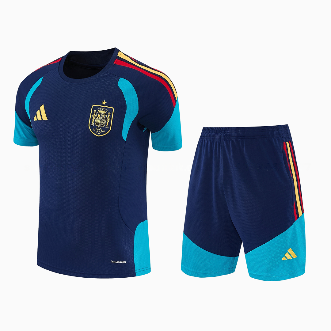 Spain 2026 Short-Sleeve Training Set - Dark Blue Top & Dark Blue Pants - JerseysGala