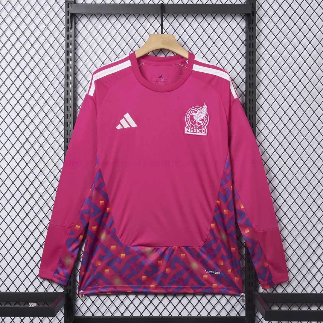 Mexico 2026 Pink Goalkeeper Long Sleeves Jersey - Fans Version - JerseysGala