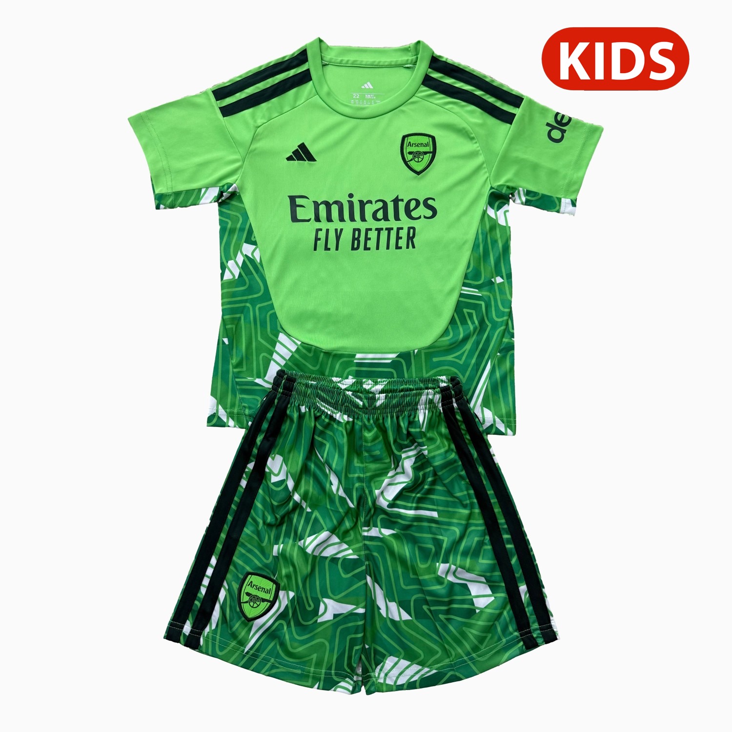 Arsenal 26-27 Green Goalkeeper Kids Kit - JerseysGala