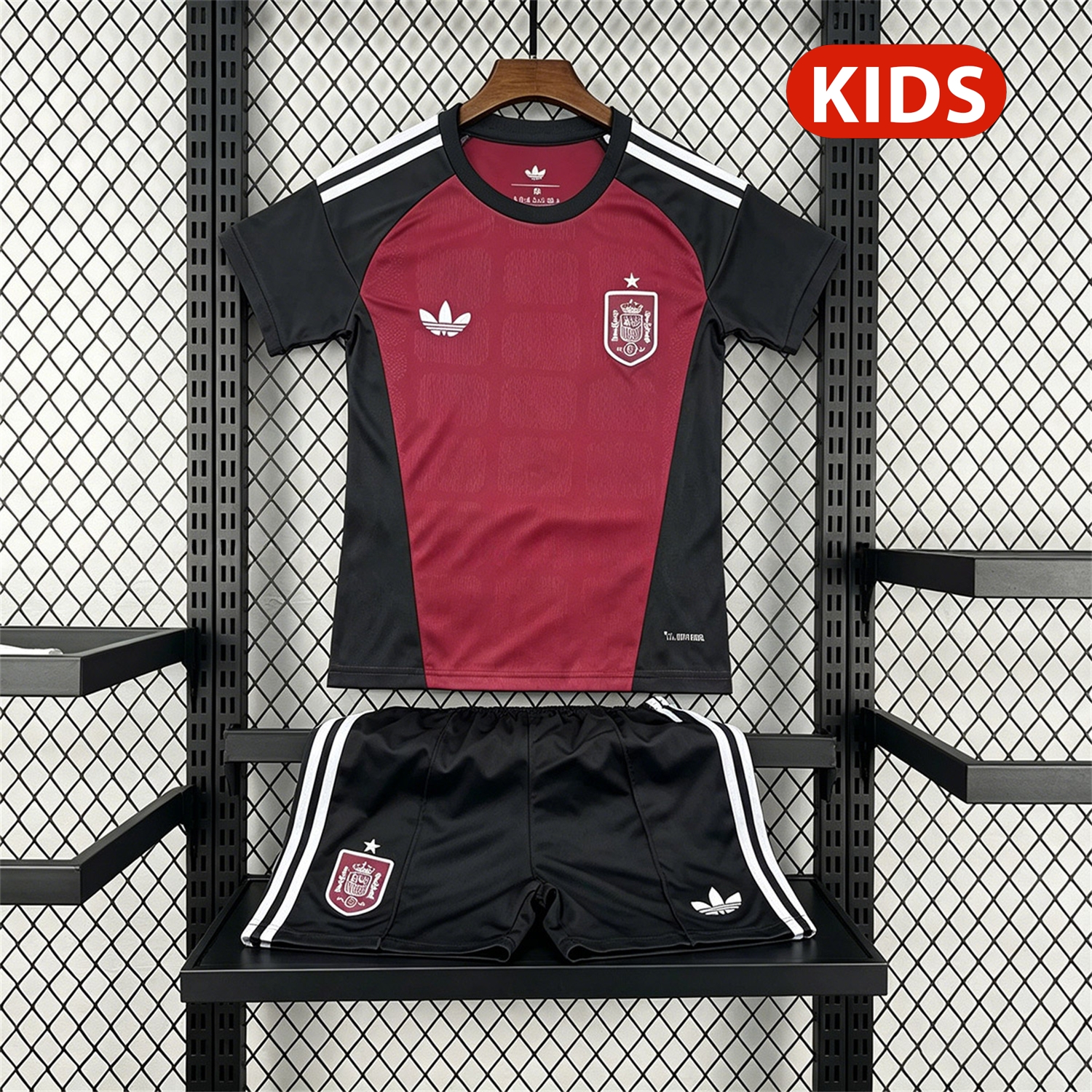 Spain 2026 Wine Red Goalkeeper Kids Kit - JerseysGala