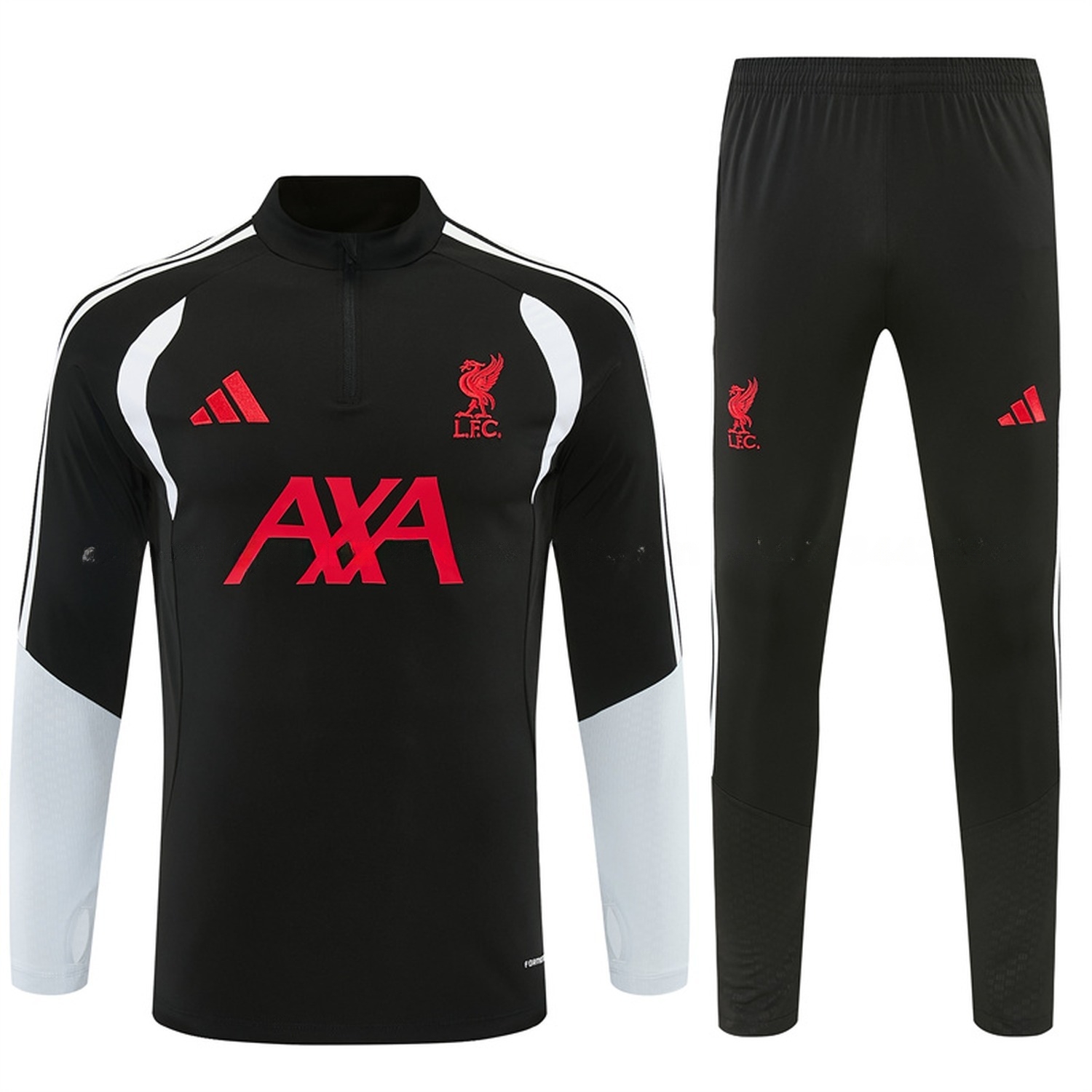 Liver.pool 26-27 Long Sleeve Training Set - Black Top & Black Pants - JerseysGala
