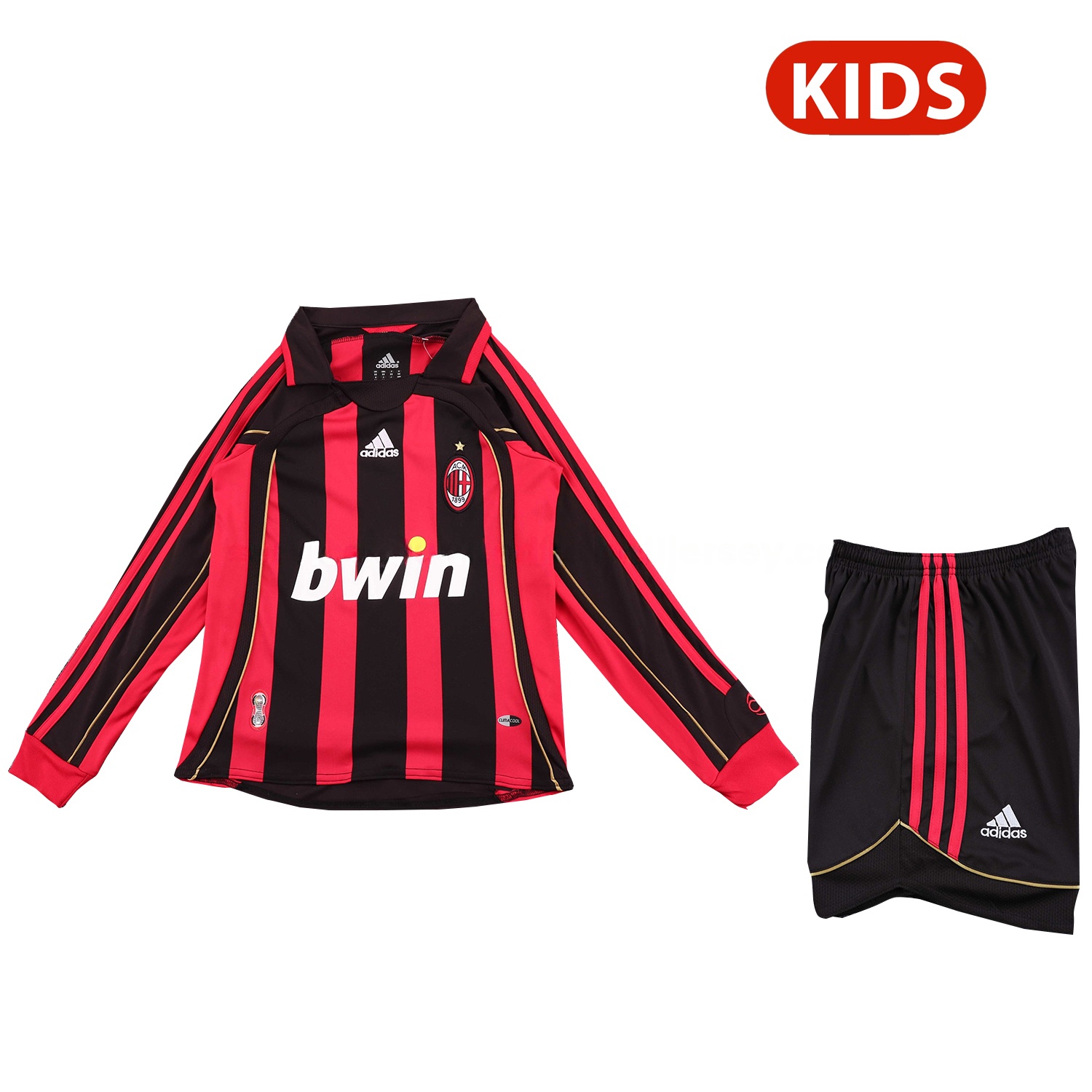 Retro AC Milan 2006-07 Home Long Sleeves Kids Kit - JerseysGala