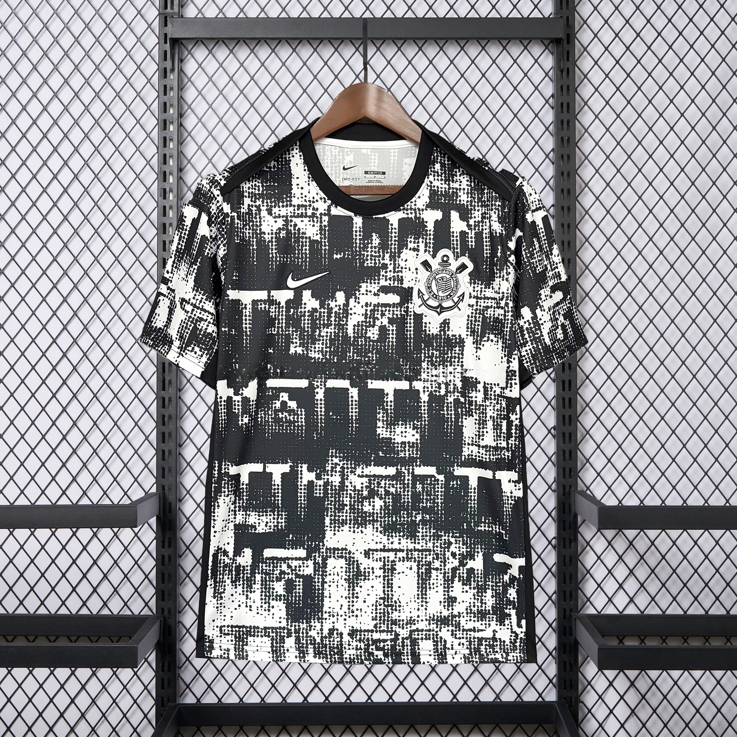Corinthians 26-27 Black And White Pixels Jersey - Fans Version - JerseysGala