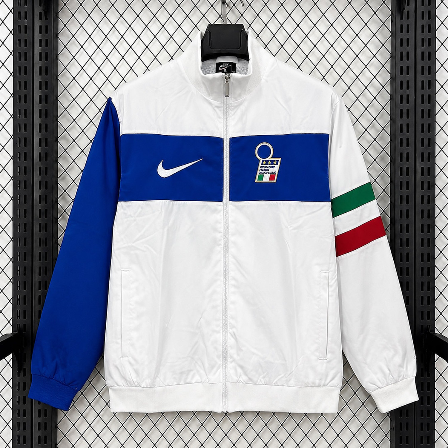Retro Italy 1994-97 White Blue Windbreaker Jacket - JerseysGala
