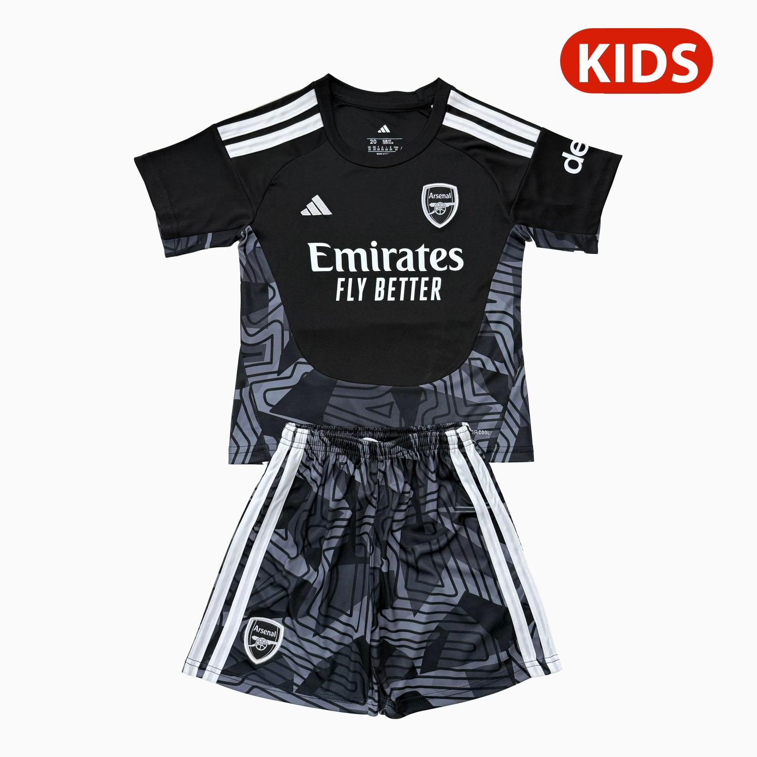 Arsenal 26-27 Black Goalkeeper Kids Kit - JerseysGala