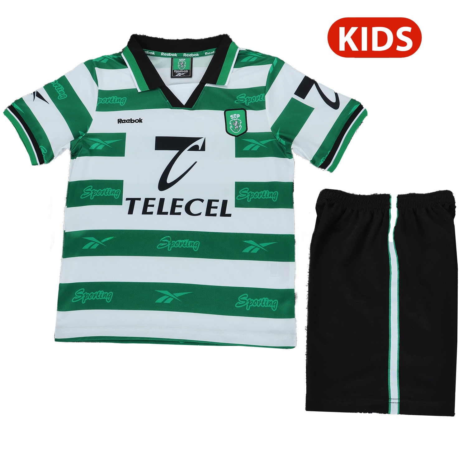 Retro Sporting CP 1999-00 Home Kids Kit - JerseysGala