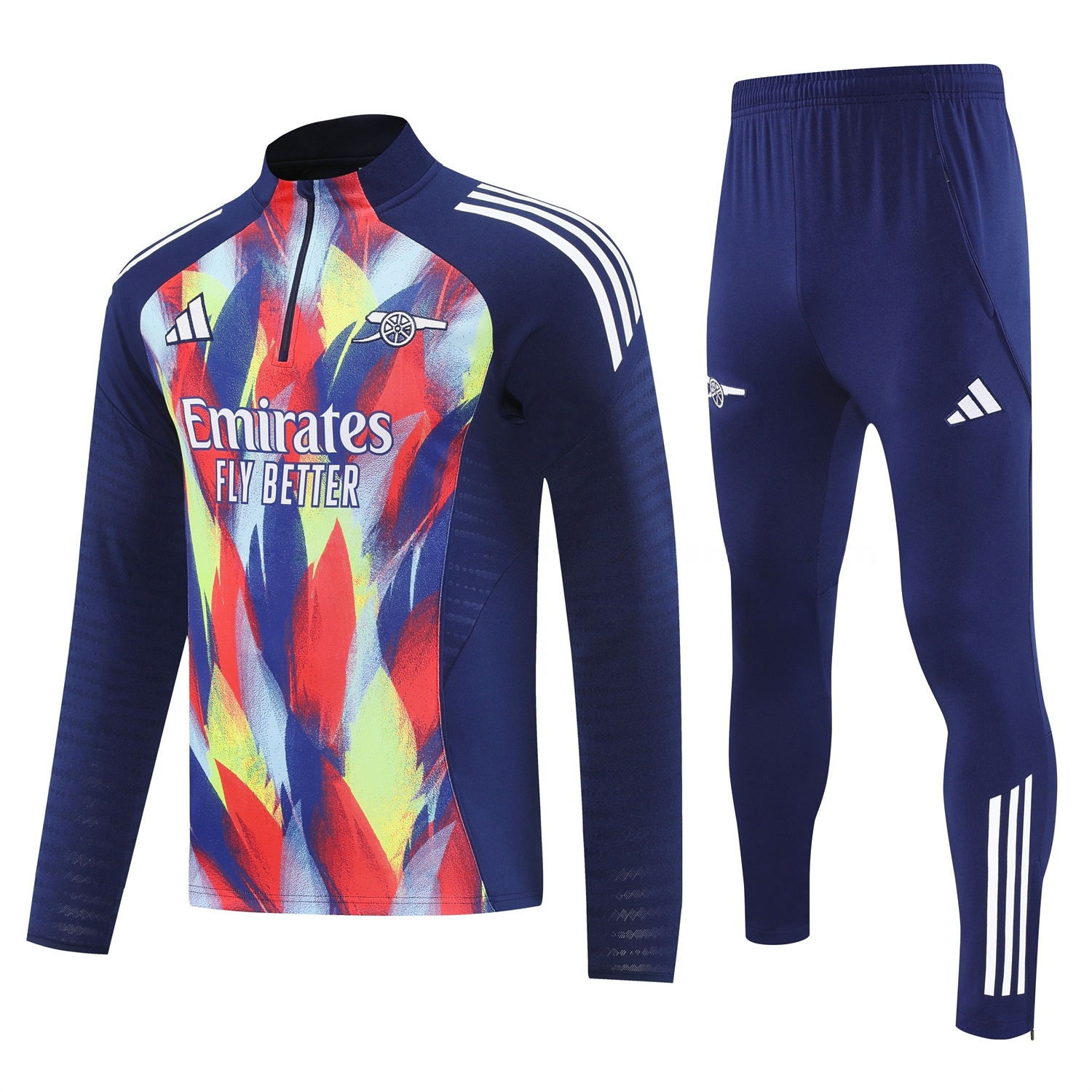 Arsenal 25-26 Long Sleeves Training Set - Colorful Camouflage With Blue Top & Royal Blue Pants - JerseysGala