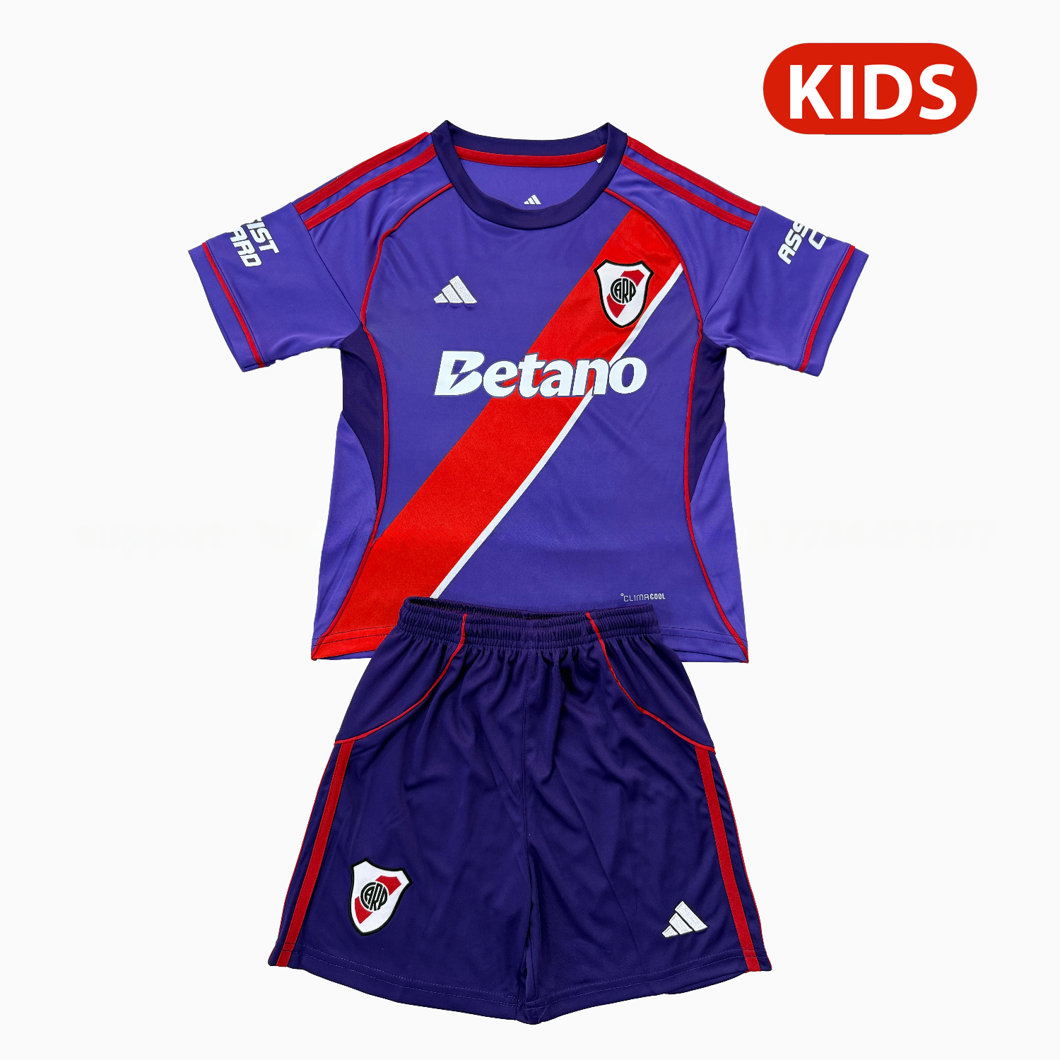 River Plate 26-27 Purple Third Kids Kit - JerseysGala