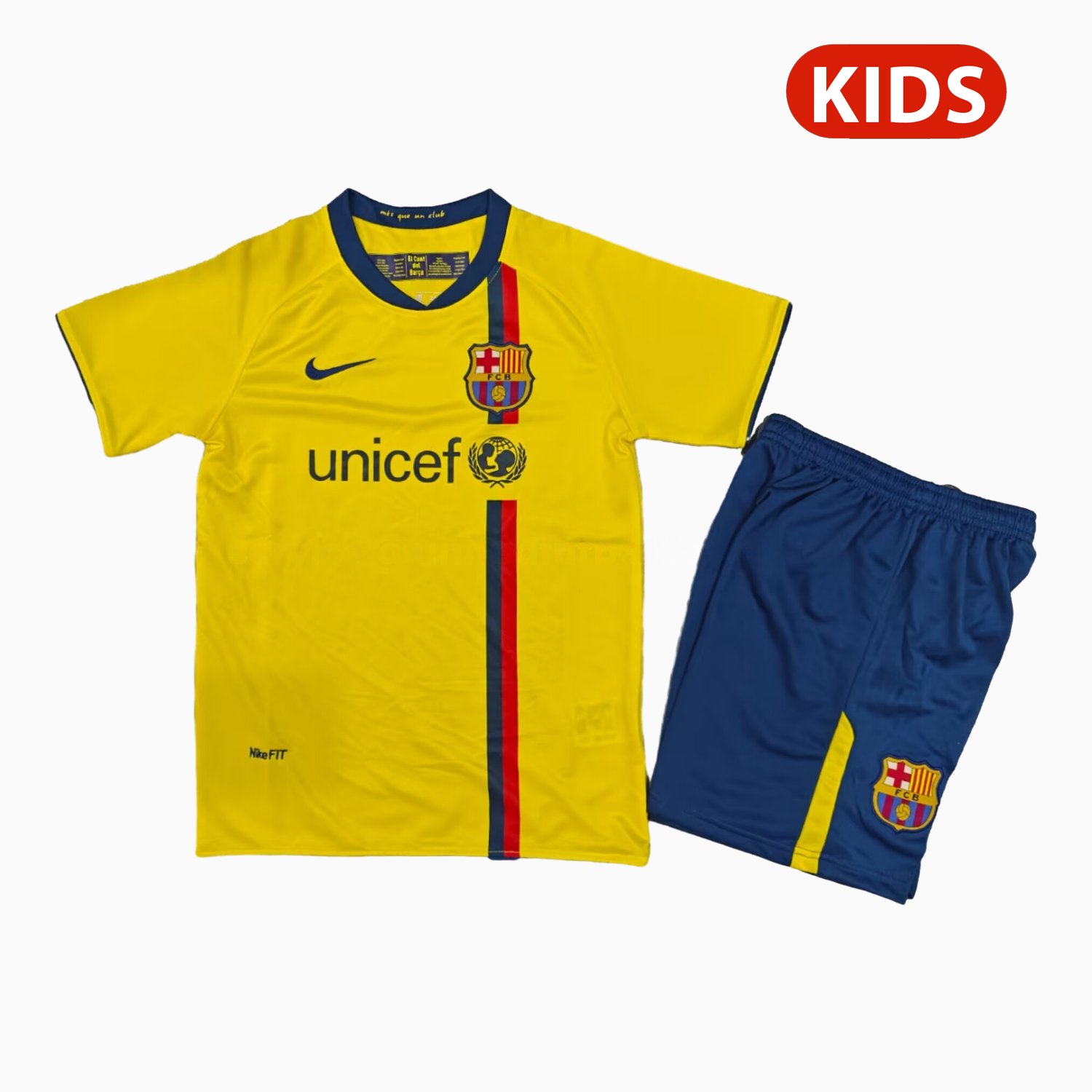 Retro Barcelona 2008-09 Away Kids Kit - JerseysGala