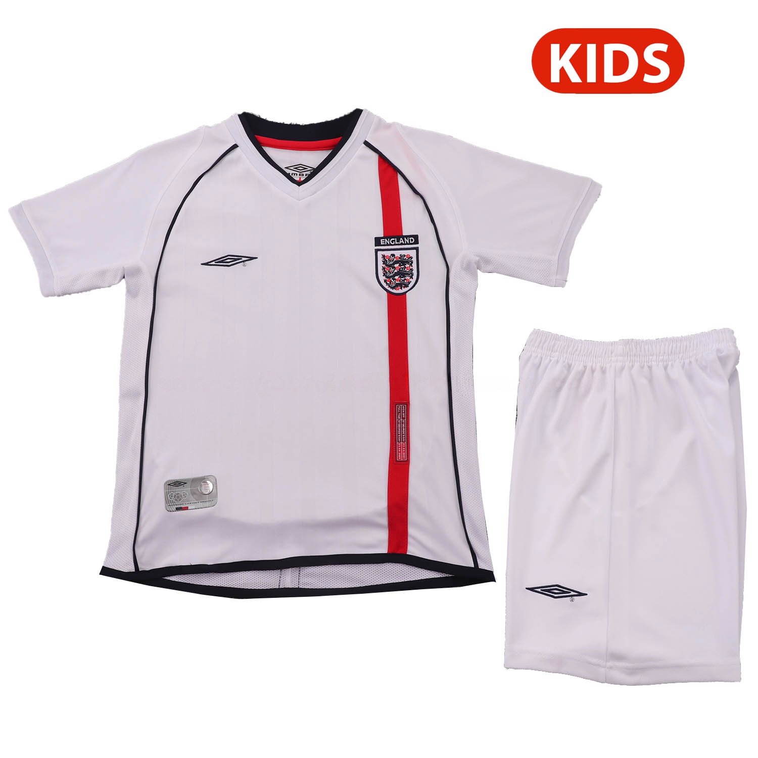 Retro England 2002 Home Kids Kit - JerseysGala