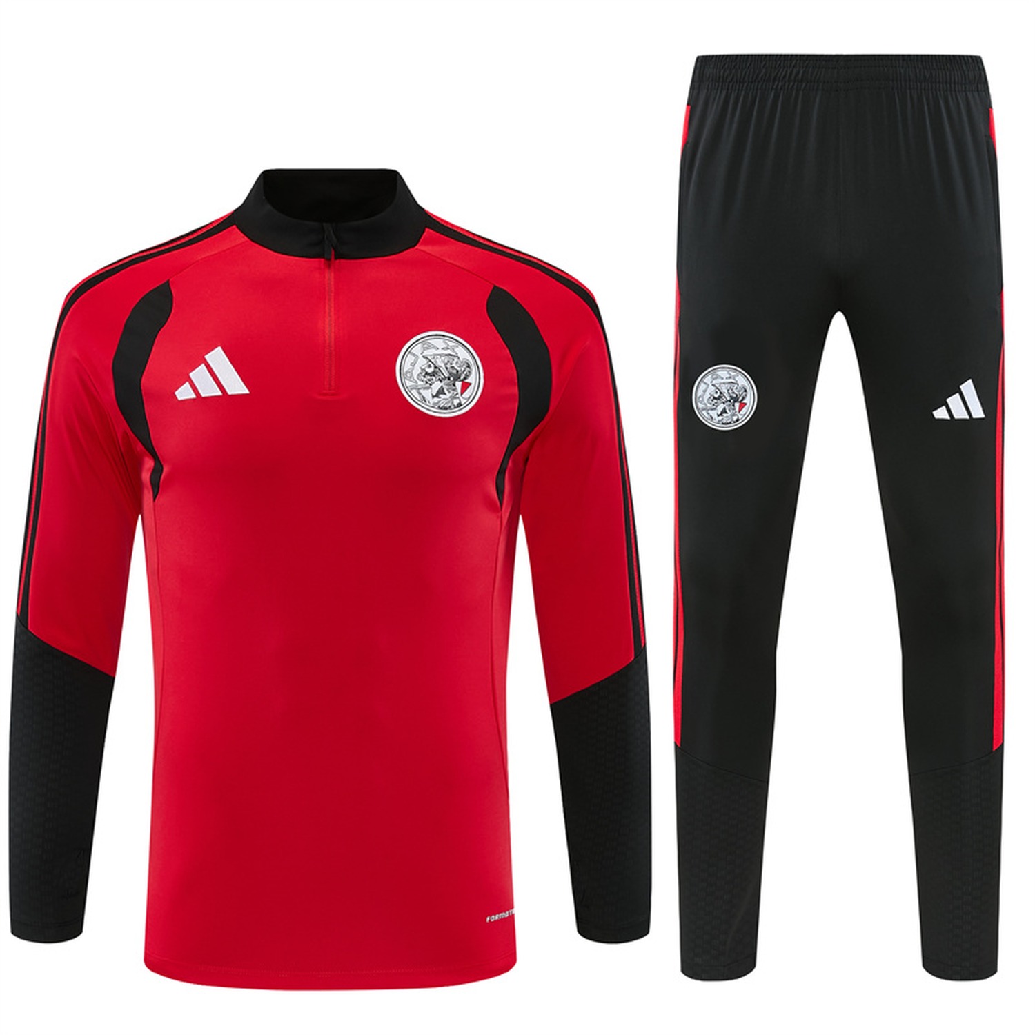 Ajax 26-27 Kids Long Sleeve Training Set - Red Top & Black Pants - JerseysGala