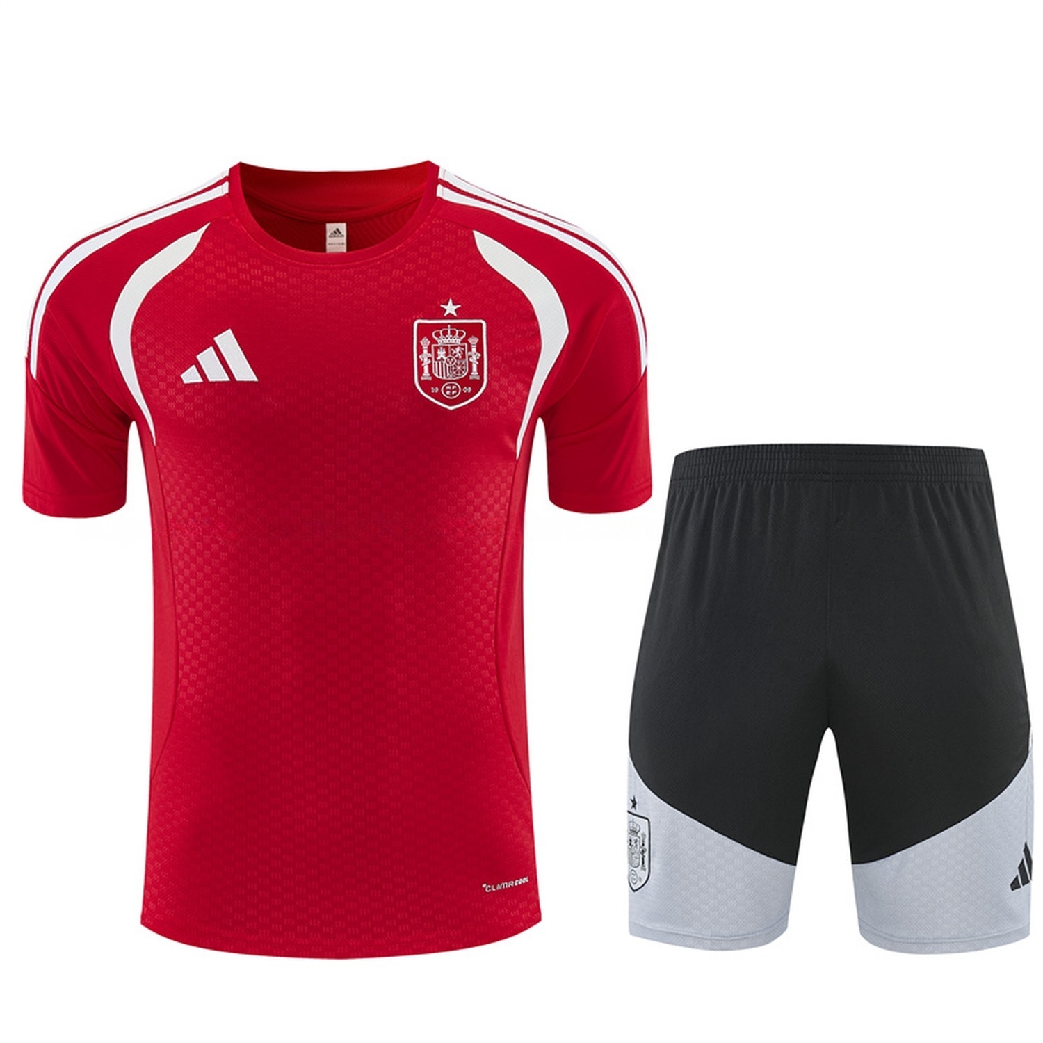 Spain 2026 Short-Sleeve Training Set - Red Top & Black Shorts - JerseysGala