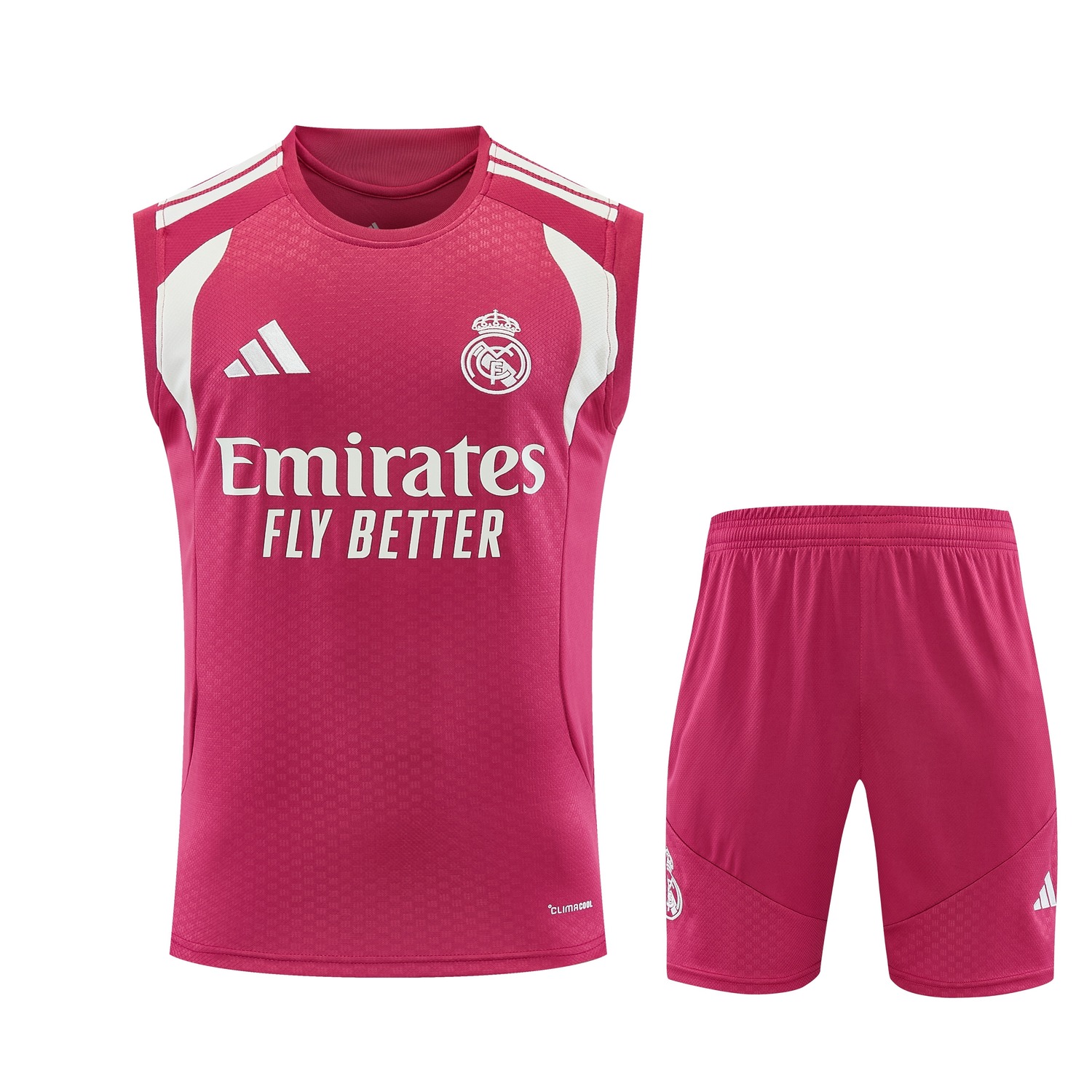 Real Madrid 26-27 Vest Training Set - Rose Red Vest and Shorts - JerseysGala