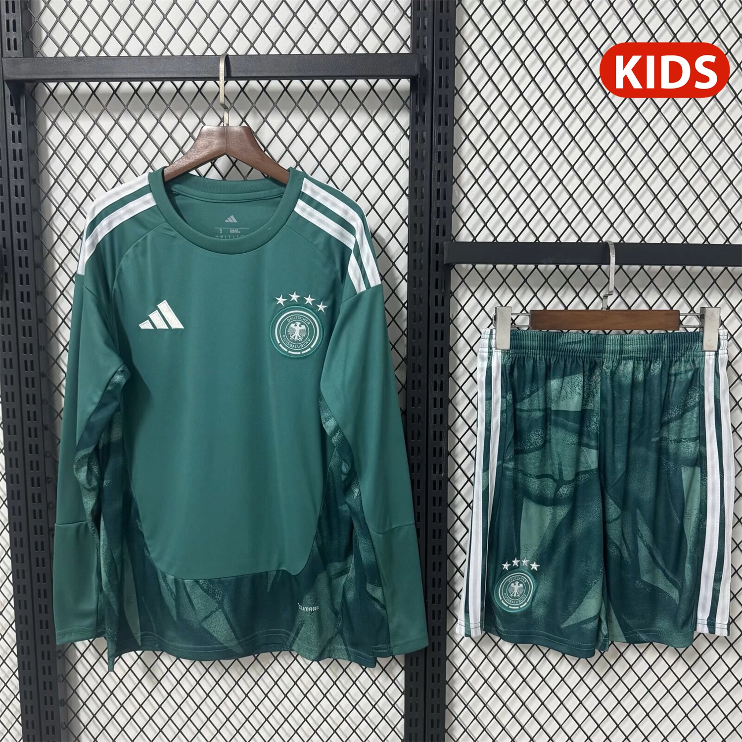 Germany 2026 Goalkeeper Green Long Sleeves Kids Kit - JerseysGala
