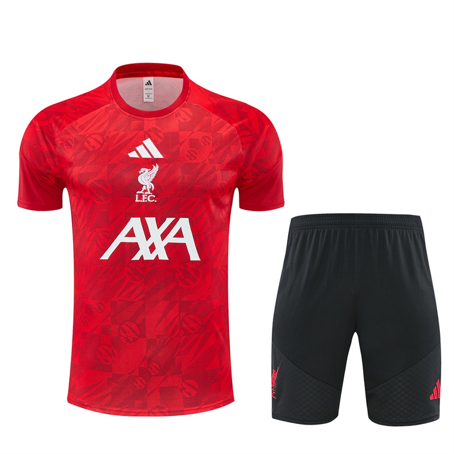 Liver.pool 26-27 Camouflage Kids Short-Sleeve Training Set - Red Top & Black Shorts - JerseysGala