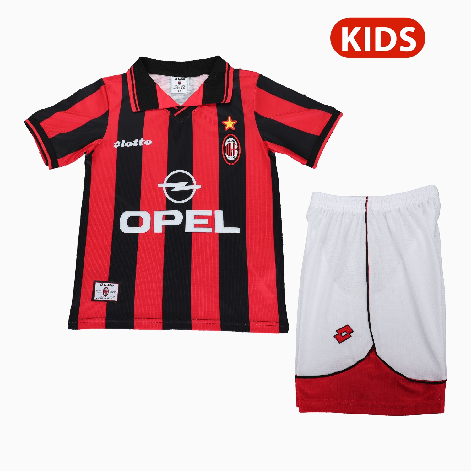 Retro AC Milan 1997-98 Home Kids Kit - JerseysGala