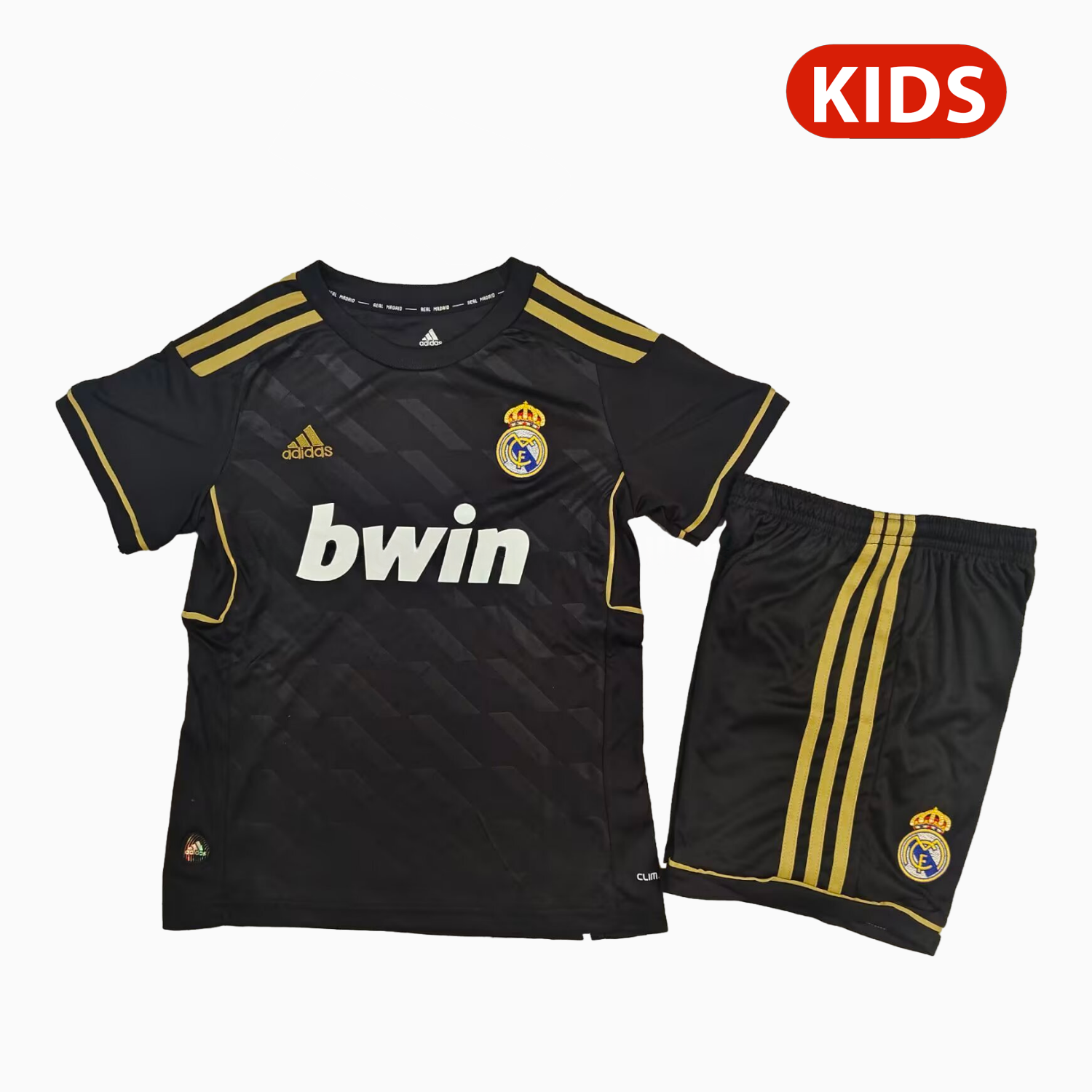 Retro Real Madrid 2011-12 Away Black Kids Kit - JerseysGala