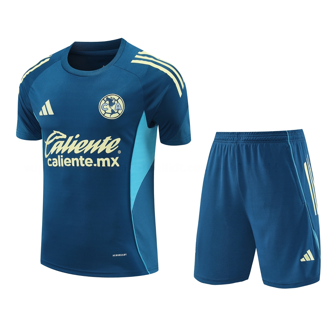 Club América 25-26 Short-Sleeve Training Set - Deep Blue Top & Deep Blue Shorts - JerseysGala