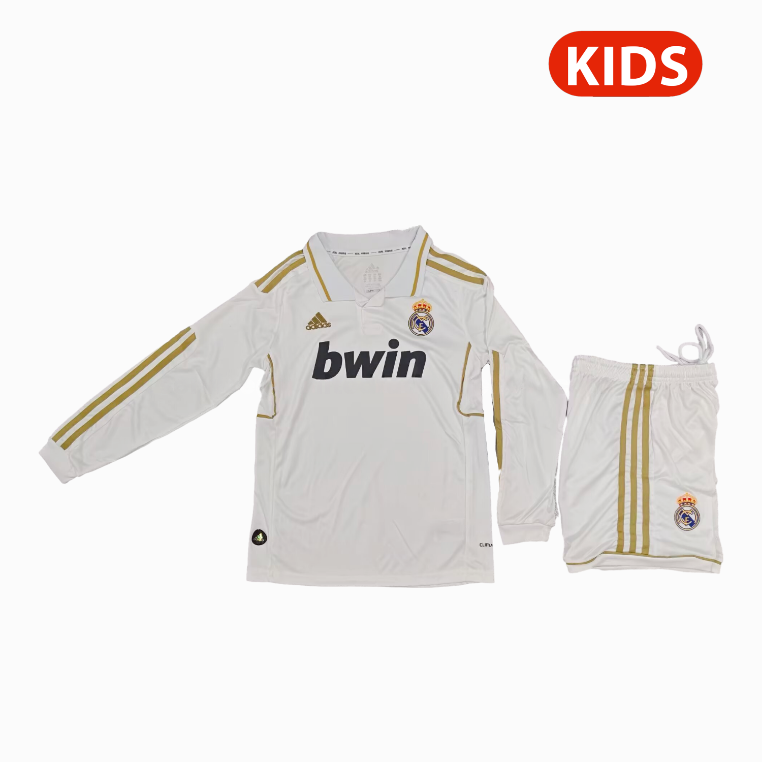 Retro Real Madrid 2011-12 Home Long Sleeves Kids Kit - JerseysGala