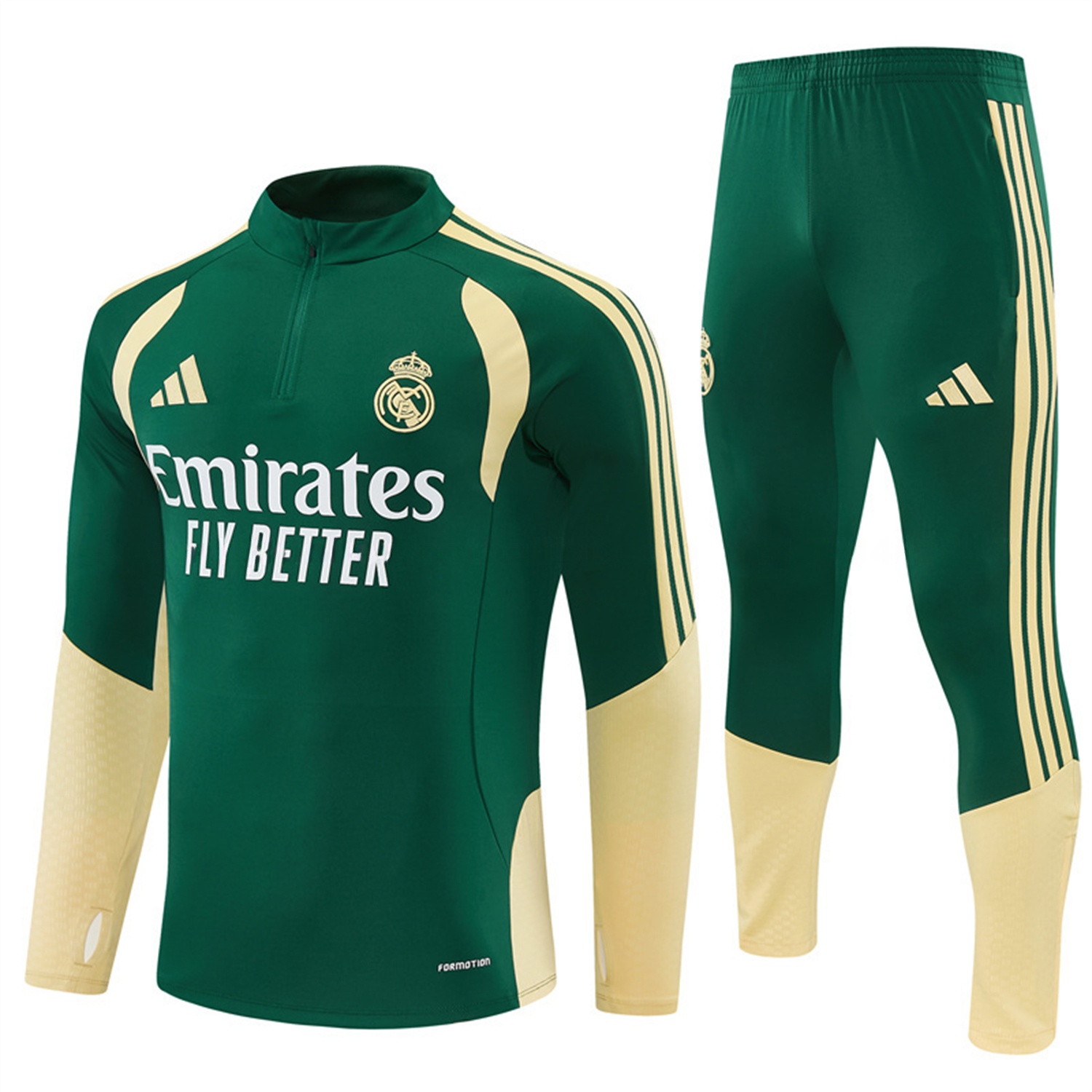 Real Madrid 26-27 Long Sleeves Training Set - Green Top And Green Pants - JerseysGala
