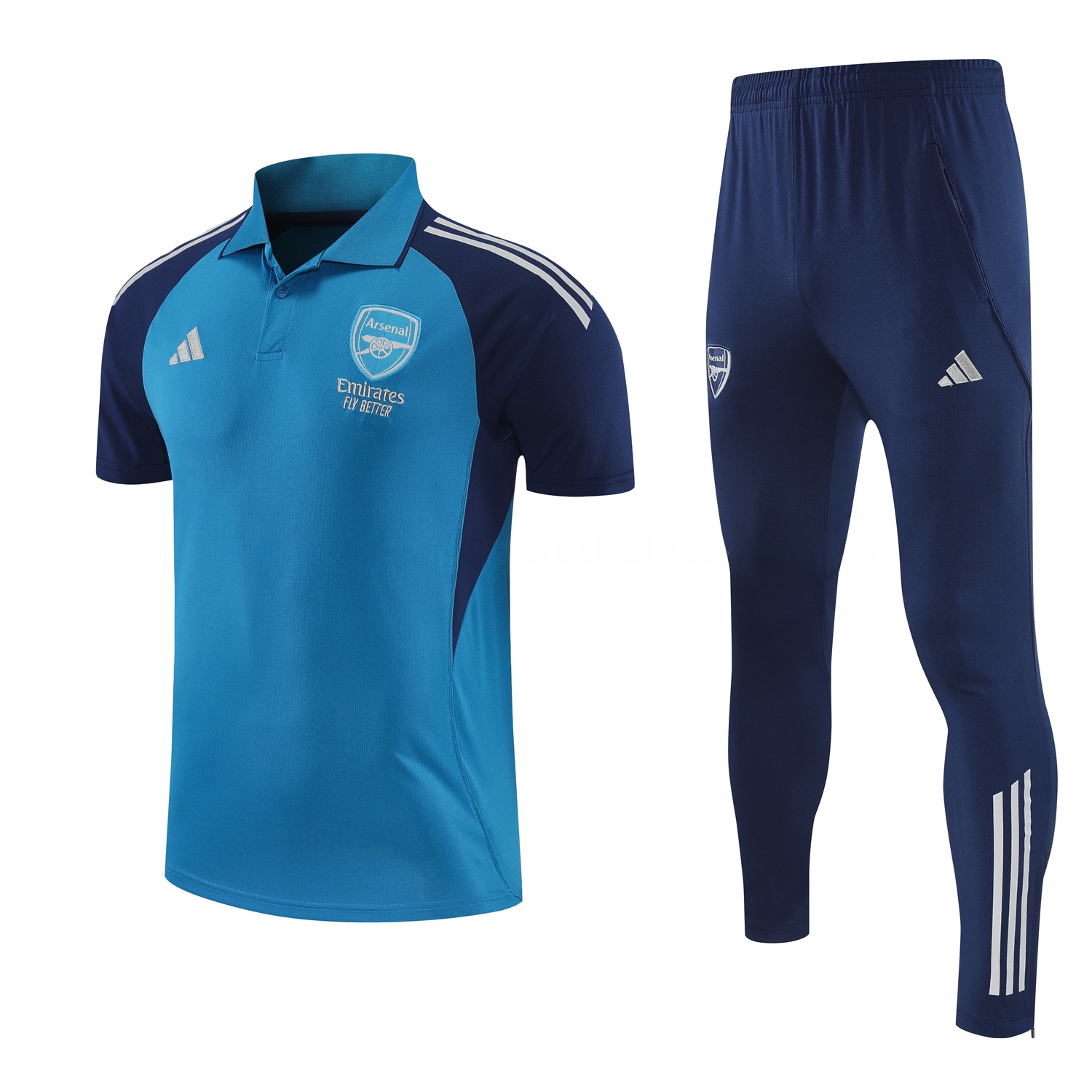Arsenal 25-26 POLO Short-Sleeve Training Set - Royal Blue Top and Deep Blue Pants - JerseysGala