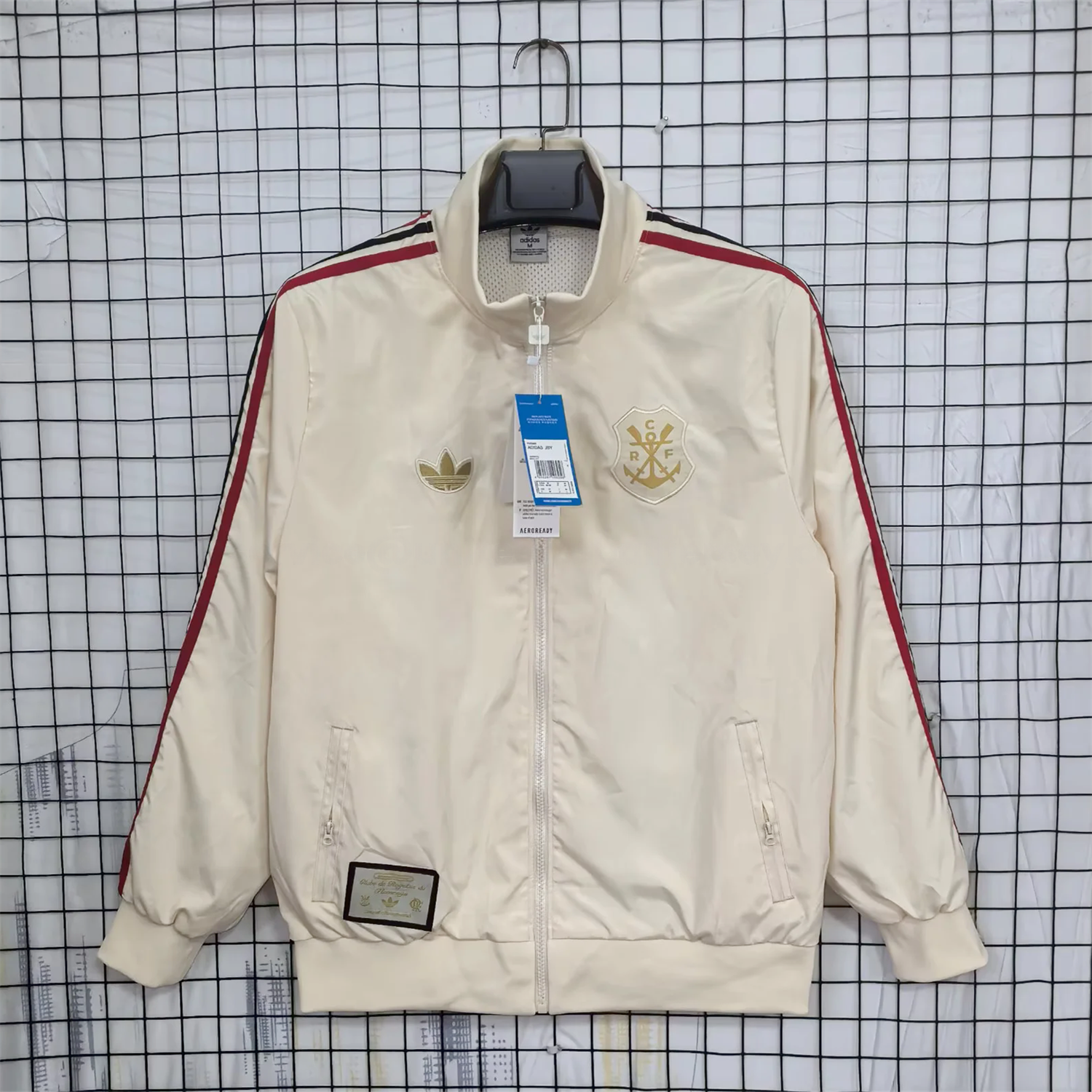 Flamengo 26-27 Training Windbreaker Jacket - Cream - JerseysGala