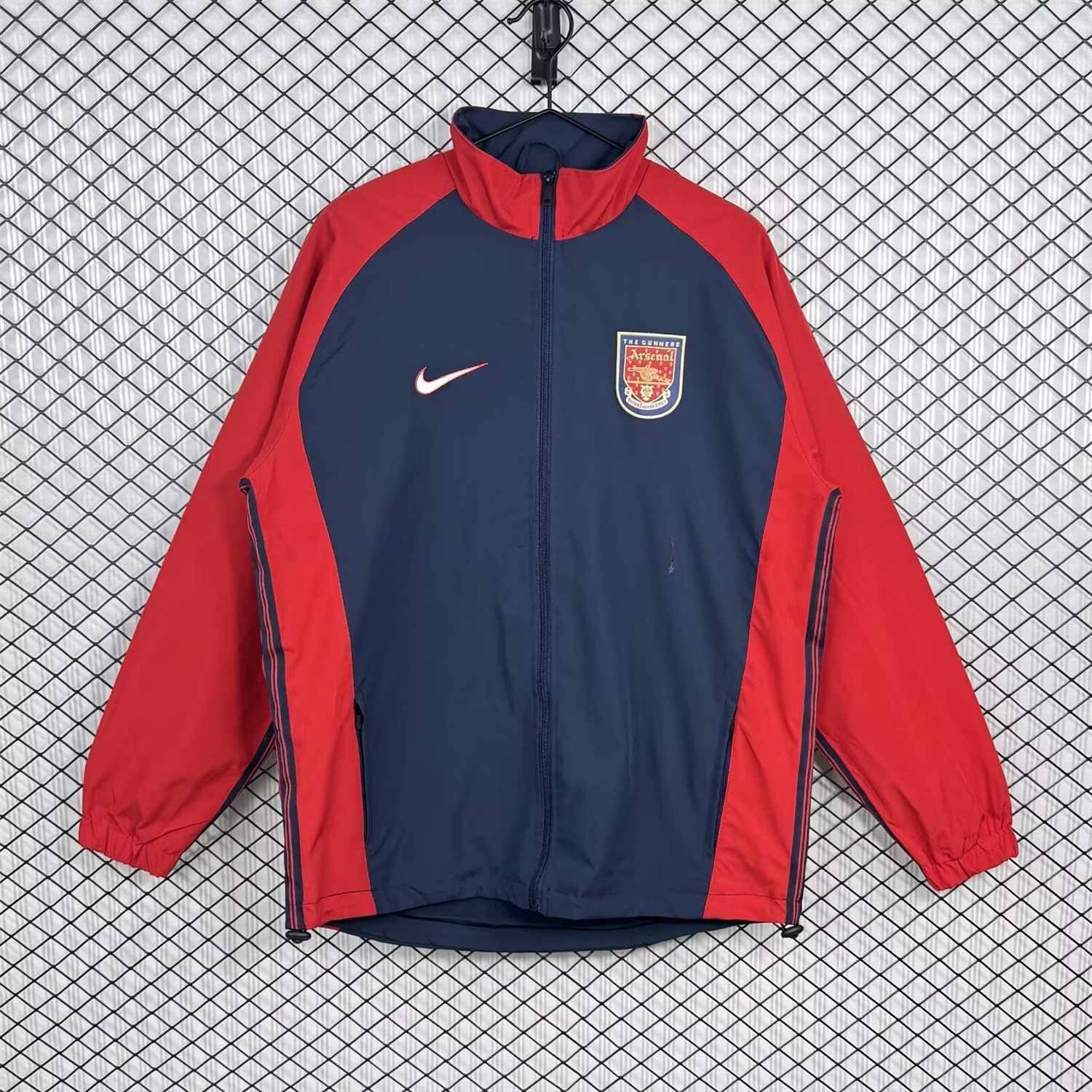 Retro Arsenal 1998-99 Home Windbreaker Jacket - Red And Dark Grey - JerseysGala