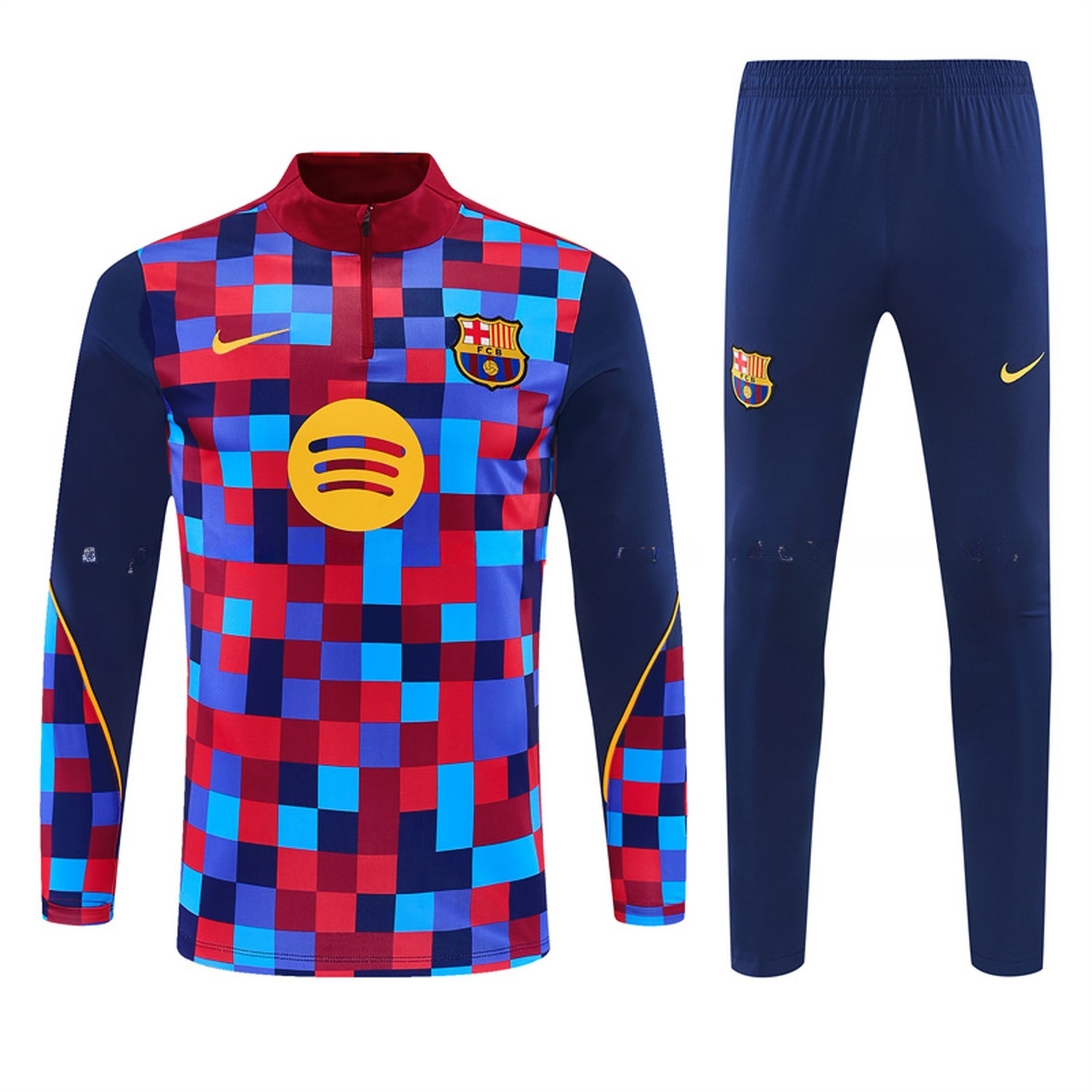 Barcelona 26-27 Long Sleeve Training Set - Camouflage Top & Deep Blue Pants - JerseysGala