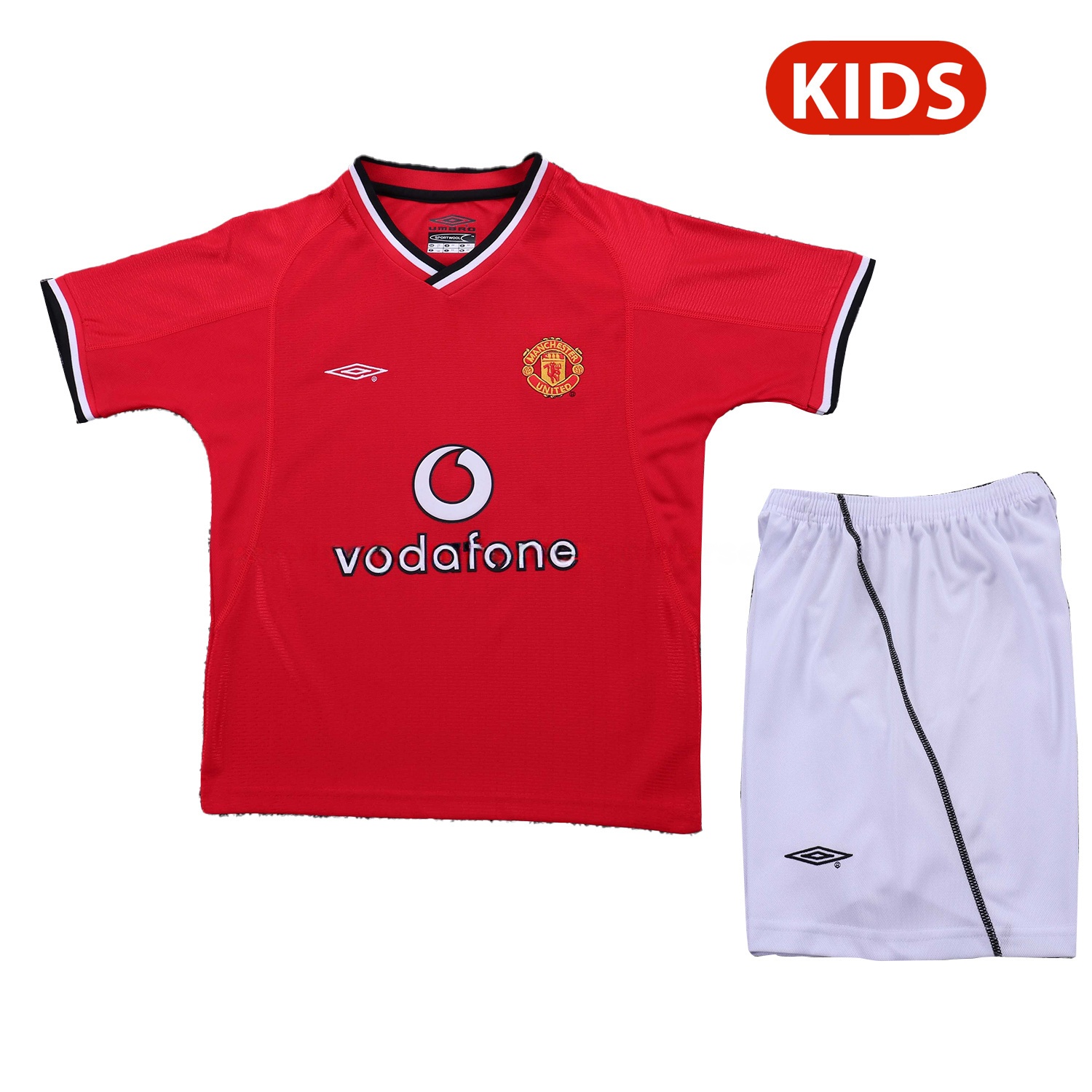Retro Manchester United 2000-02 Home Kids Kit - JerseysGala