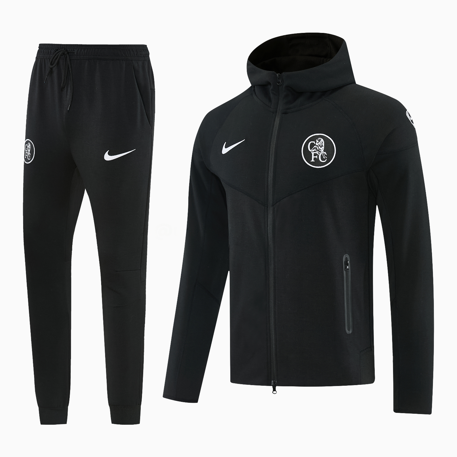 C.H.E.L.S.E.A 2026 Hooded Windbreaker Training Set - Black Top & Pants - JerseysGala
