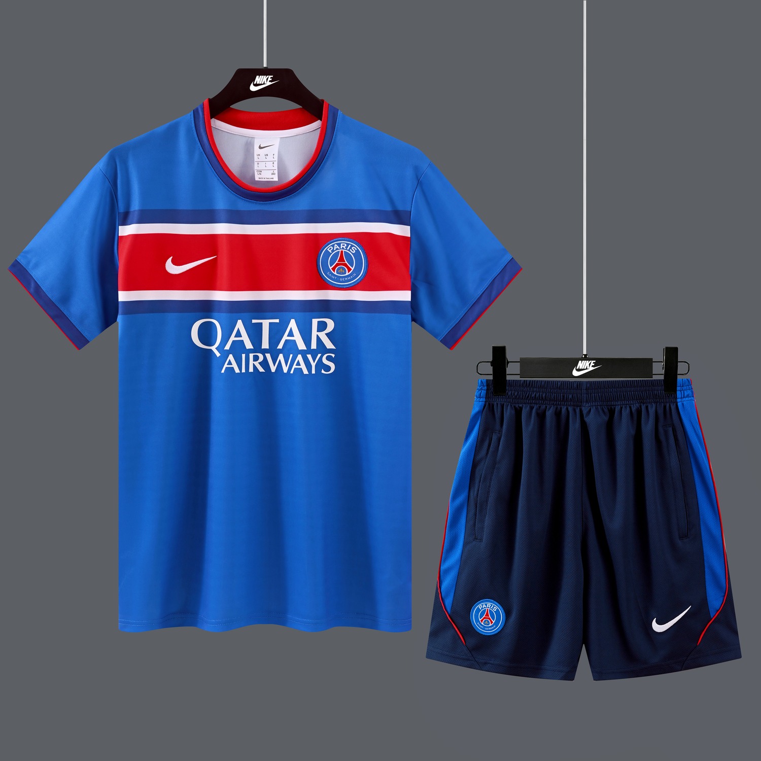 Paris Saint-Germain PSG 26-27 Short-Sleeve Training Set - Royal Blue Top & Deep Blue Shorts - JerseysGala