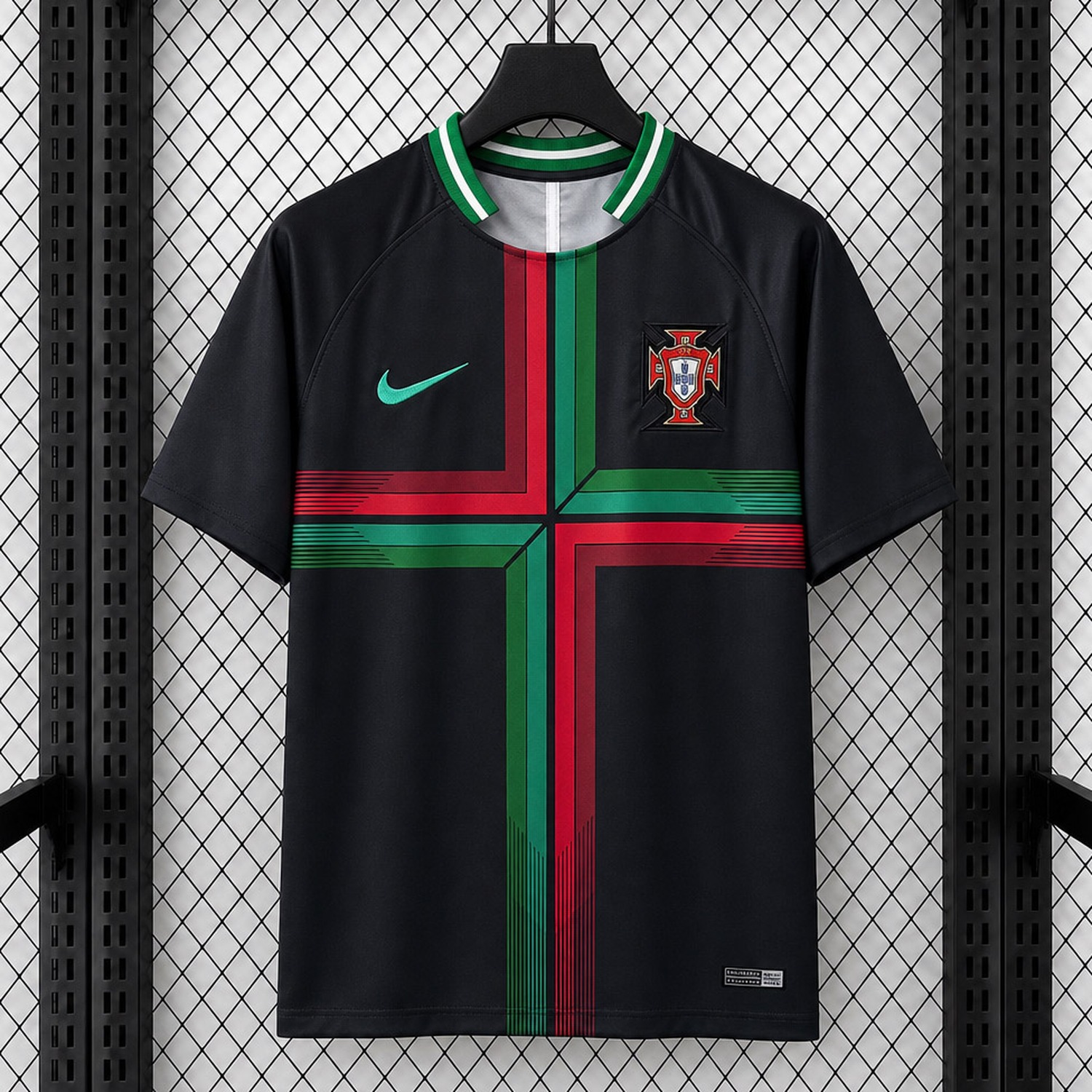 Retro Portugal 2018 Black Pre-Match Training Jersey - JerseysGala
