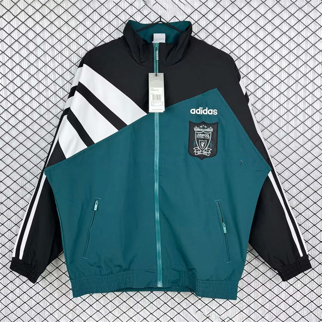 Retro Liver.pool 1995-96 Green And Black Windbreaker - JerseysGala