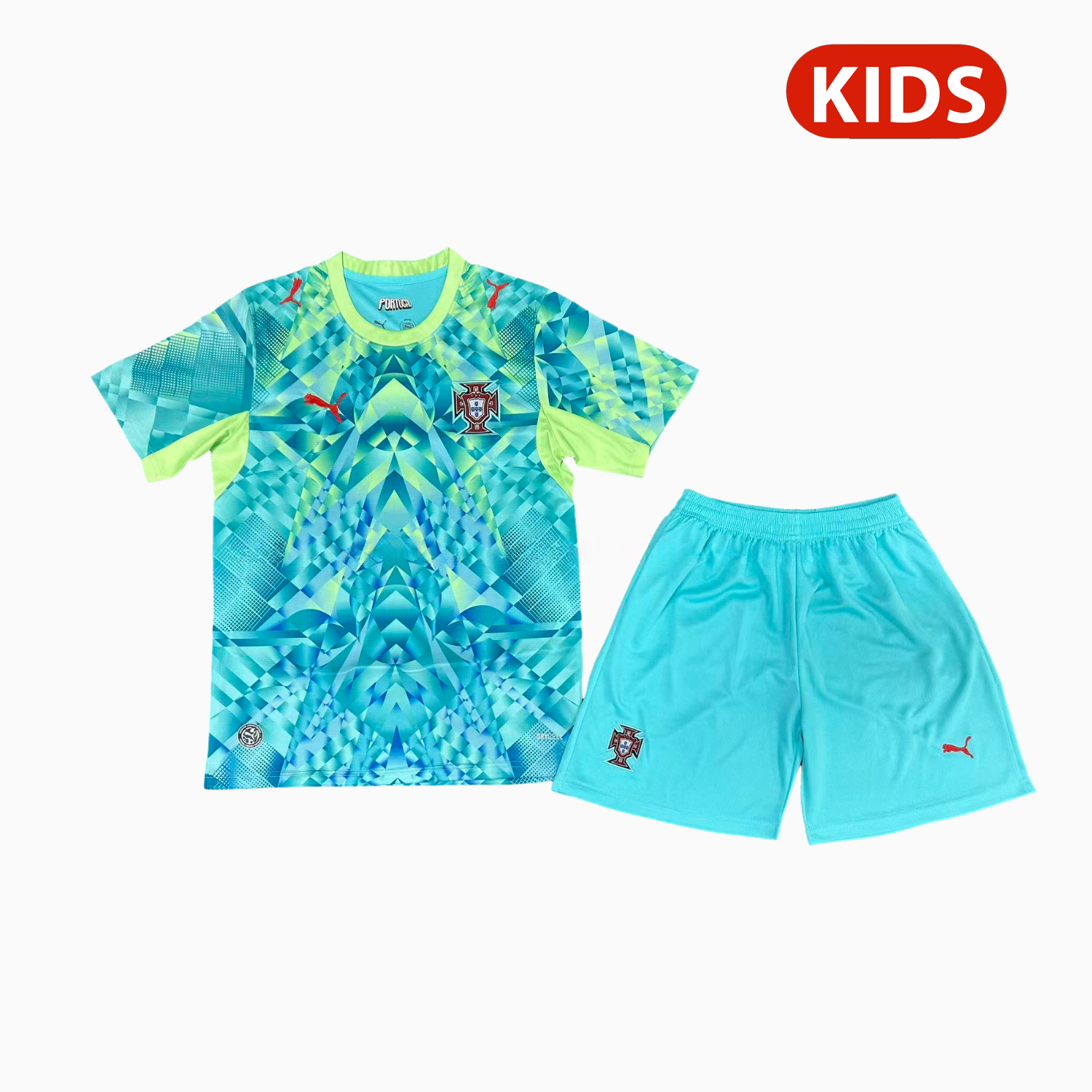 Portugal 2026 Goalkeeper Green Kids Kit - JerseysGala