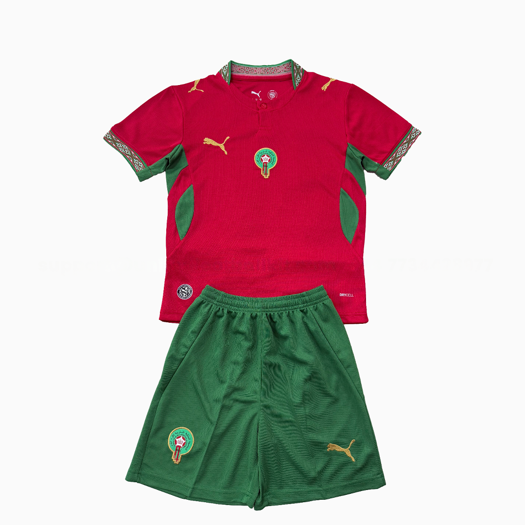 Morocco 2026 Home Men's Adult Jersey Set - Fans Version - JerseysGala