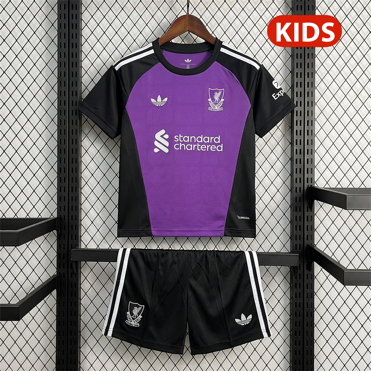 Liver.pool 26-27 Purple Black Goalkeeper Kids Kit - JerseysGala