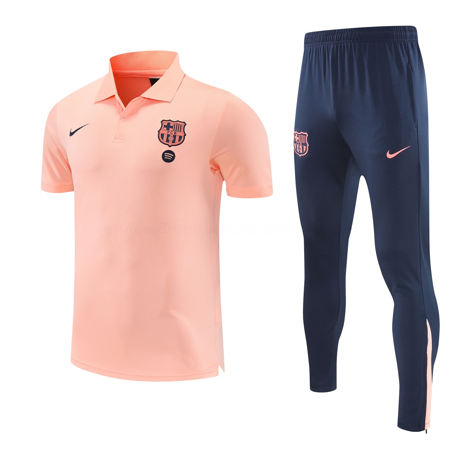 Barcelona 25-26 POLO Short-Sleeve Training Set - Pink Top and Dark Blue Pants - JerseysGala