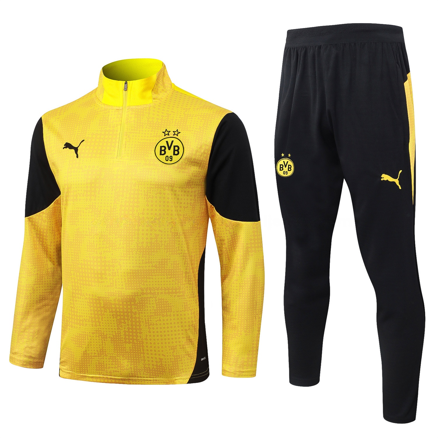 Dortmund 25-26 Jacket Training Tracksuit - Yellow top & Black Pants - JerseysGala