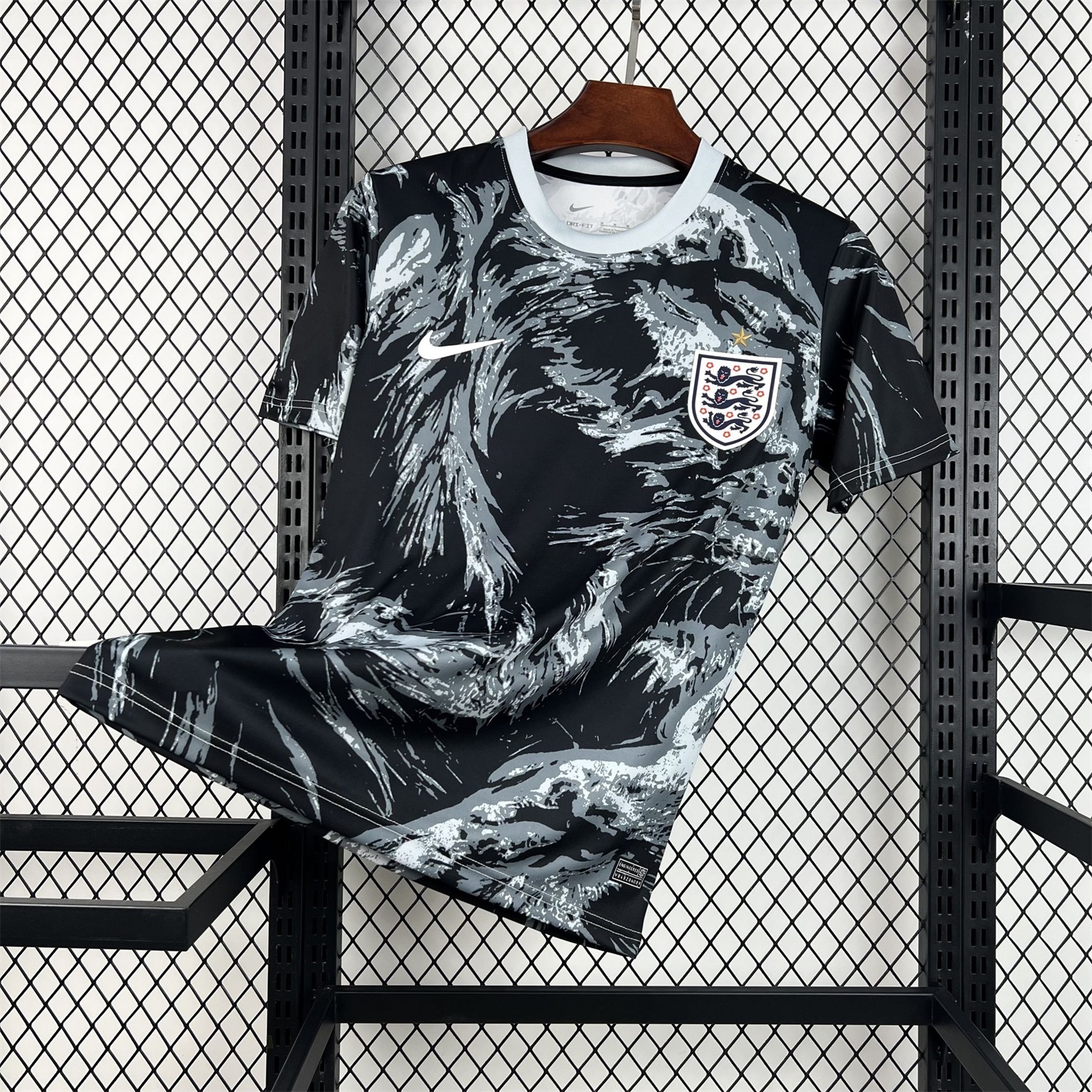 England 2026 Black With Gray And White Abstract Swirls Special Edition Jersey - Fans Version - JerseysGala