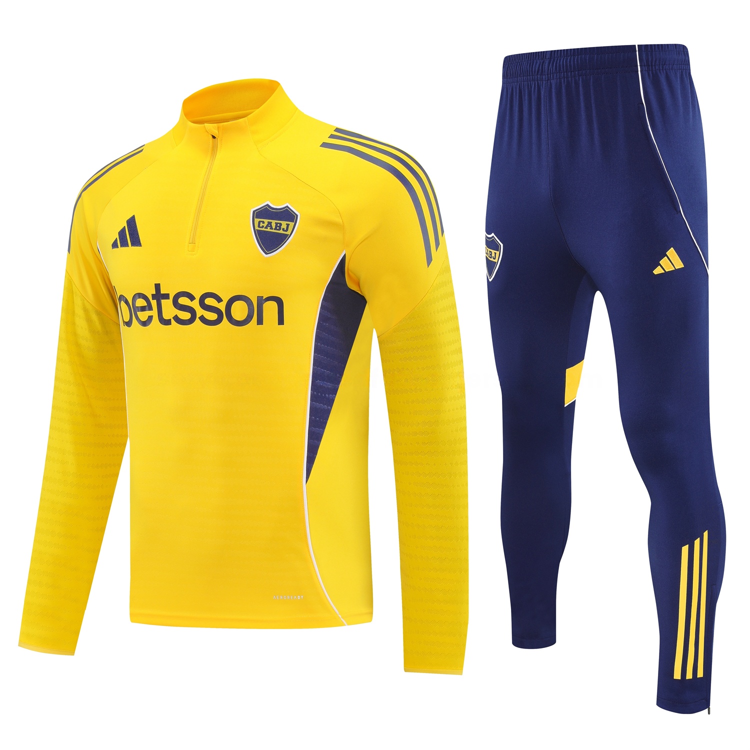 Boca Juniors 25-26 Long Sleeves Training Set - Yellow Top & Royal Blue Pants - JerseysGala