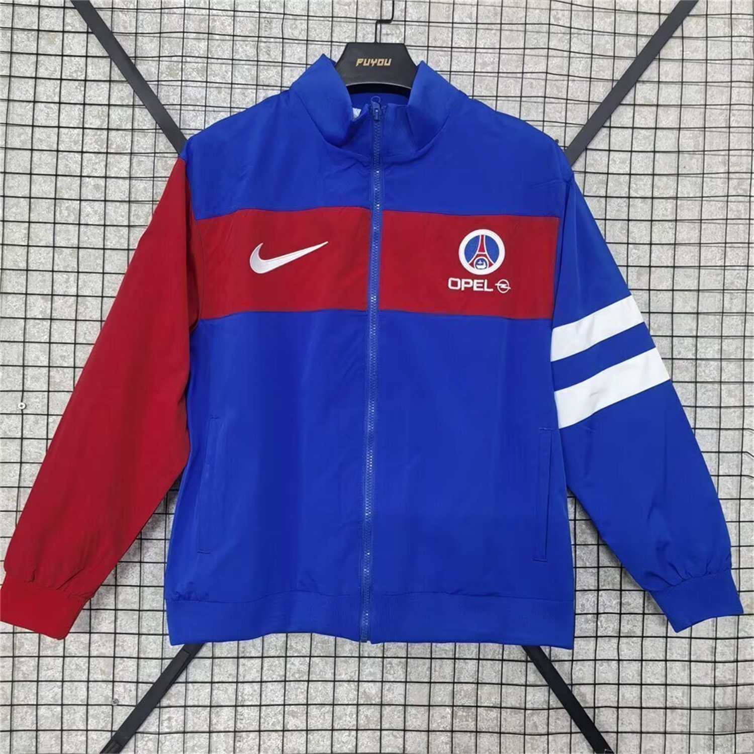Retro Paris Saint-Germain PSG 1996-97 Red Blue Windbreaker Jacket - JerseysGala