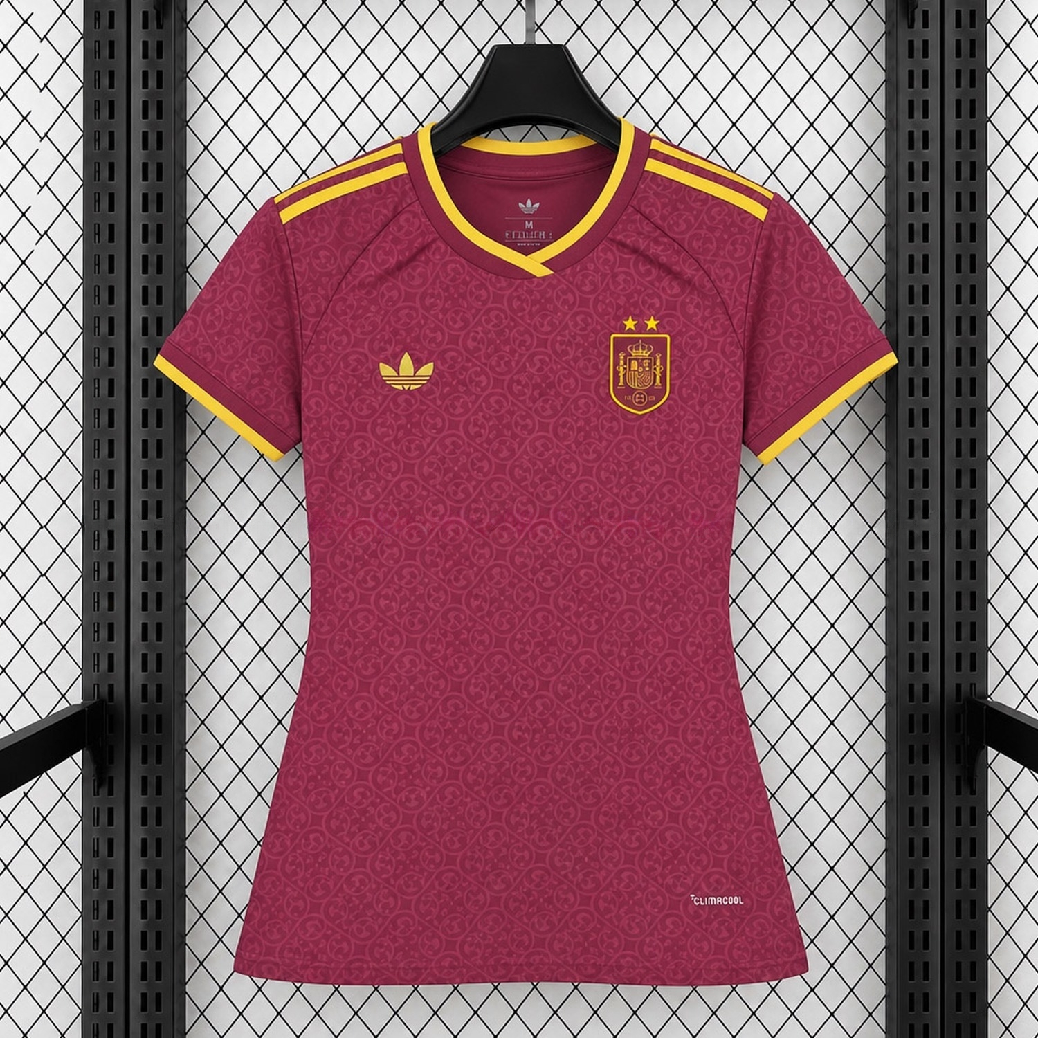 【Two-Crown Star】Women's Spain 2026 Trefoil Maroon Jersey - Fans Version - JerseysGala