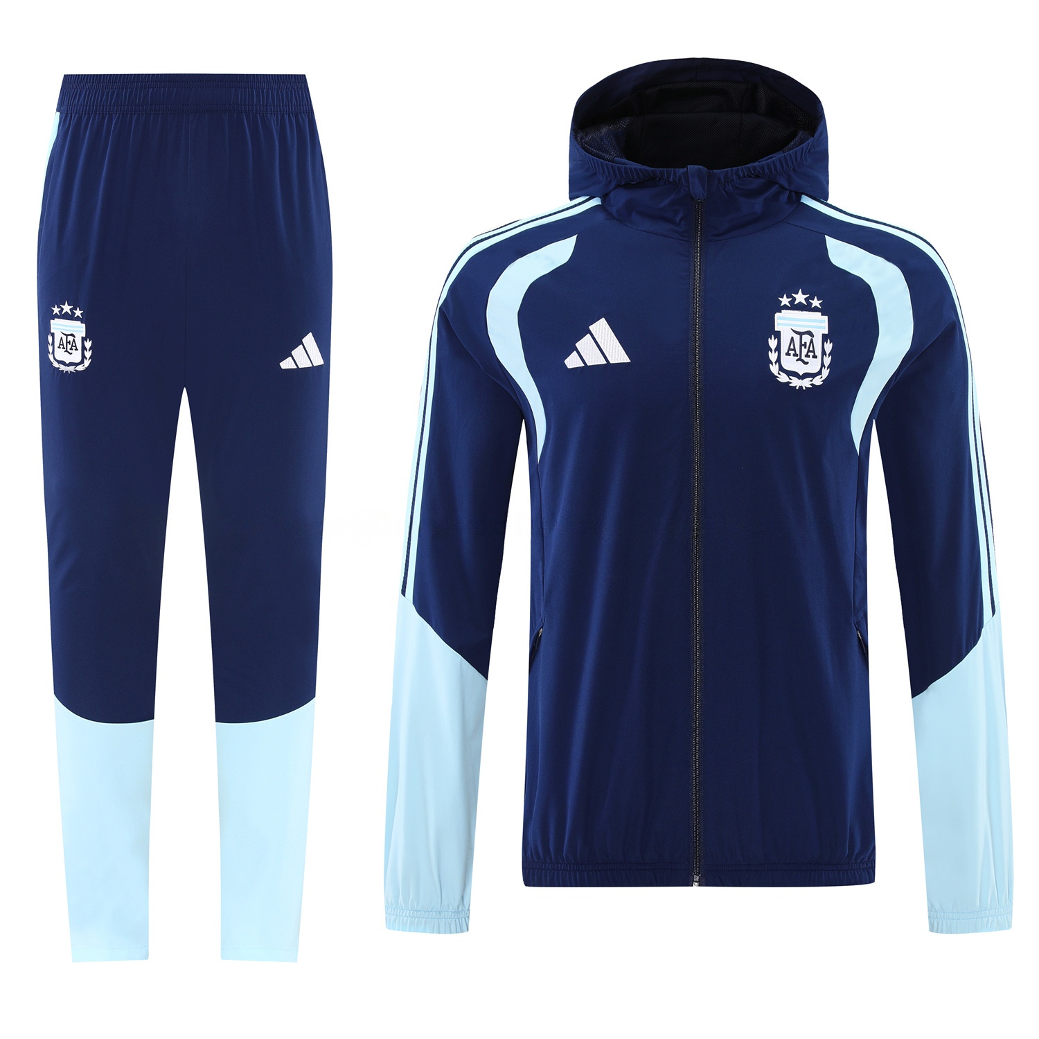 Argentina 2026 Hooded Windbreaker Training Set - Dark Blue Top & Pants - JerseysGala