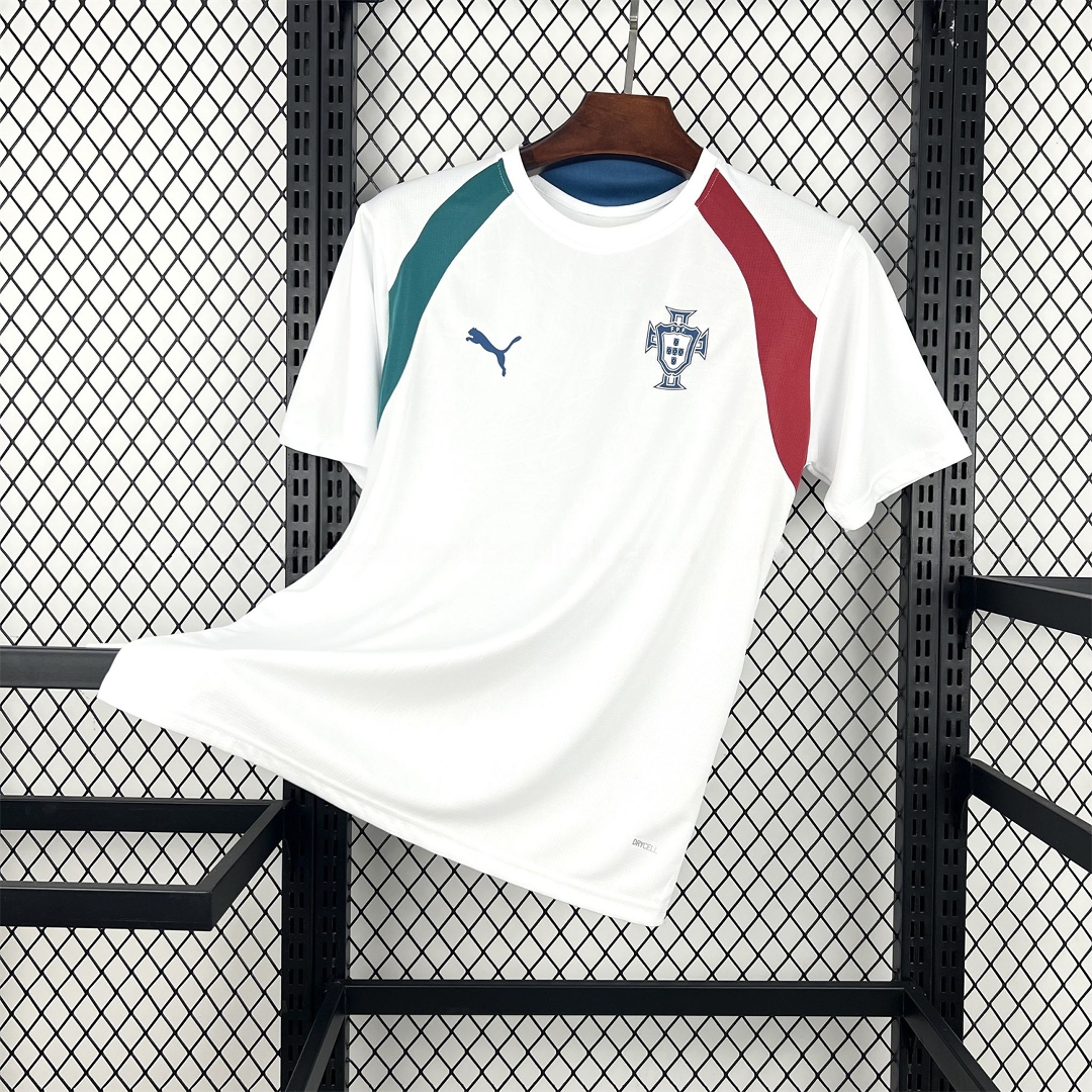 Portugal 2026 Pre-Match White With Red And Green Jersey - Fans Version - JerseysGala