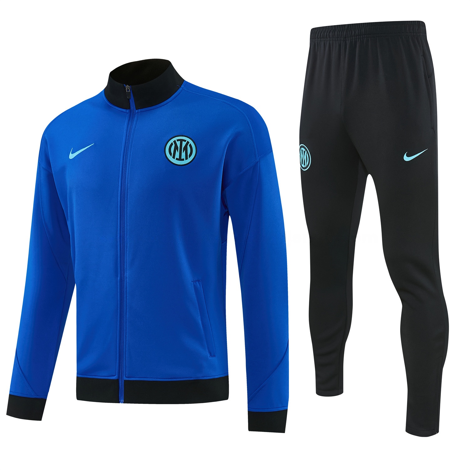 Inter Milan 25-26 Jacket Training Tracksuit - Ocean Blue Jackets & Black Pants - JerseysGala