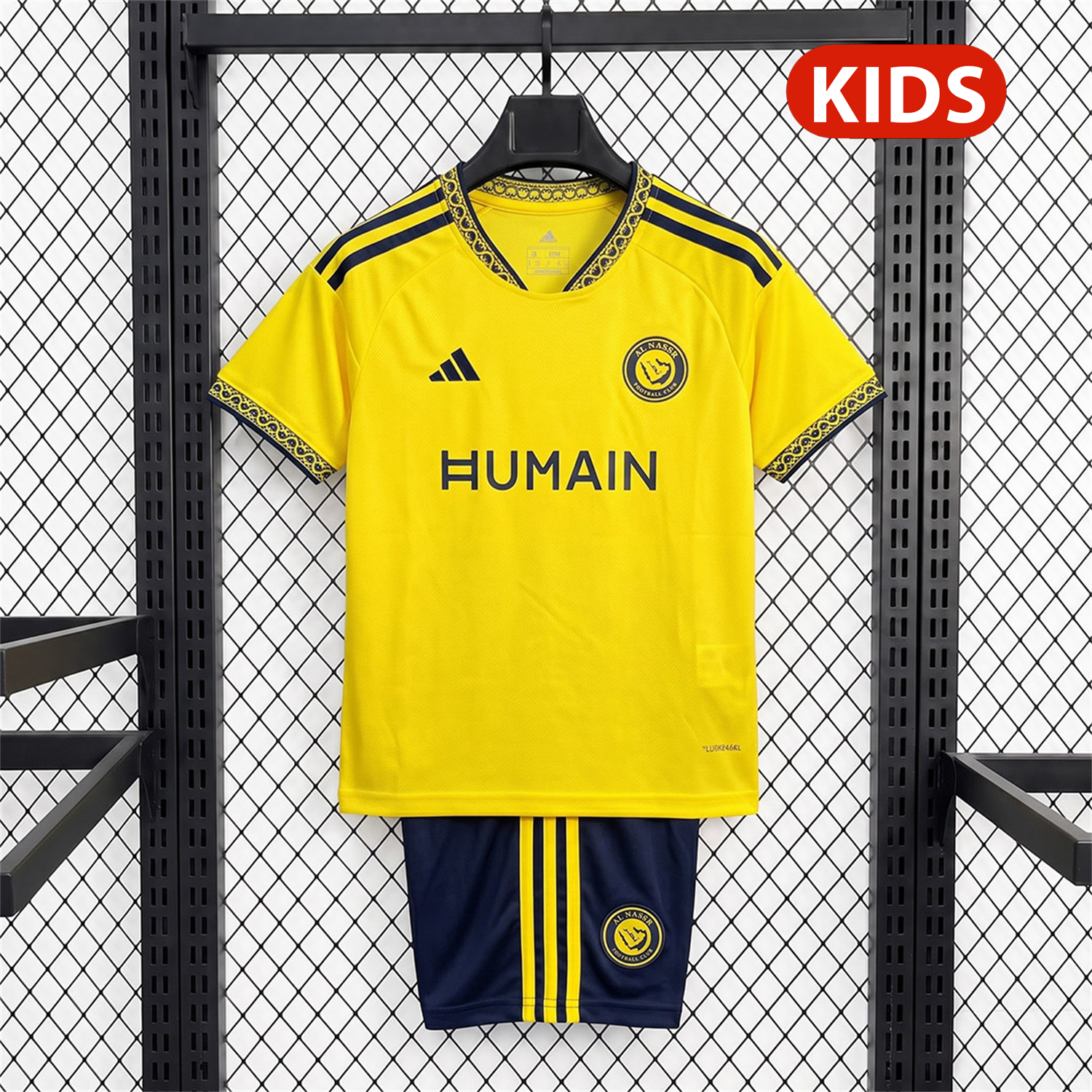 Al Nassr Riyadh Victory 26-27 Home Jersey With HUMAIN Sponsor Kids Kit - JerseysGala