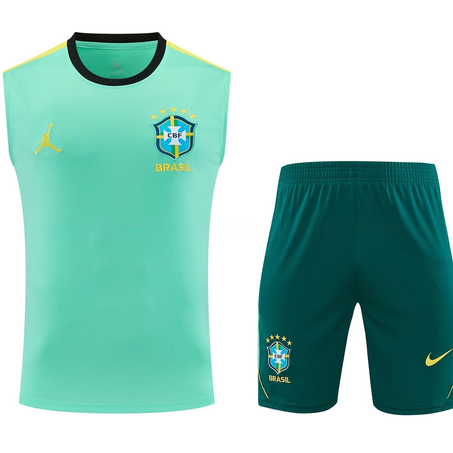 Brazil 2026 Vest Training Set - Green Vest and Dark Green Shorts - JerseysGala